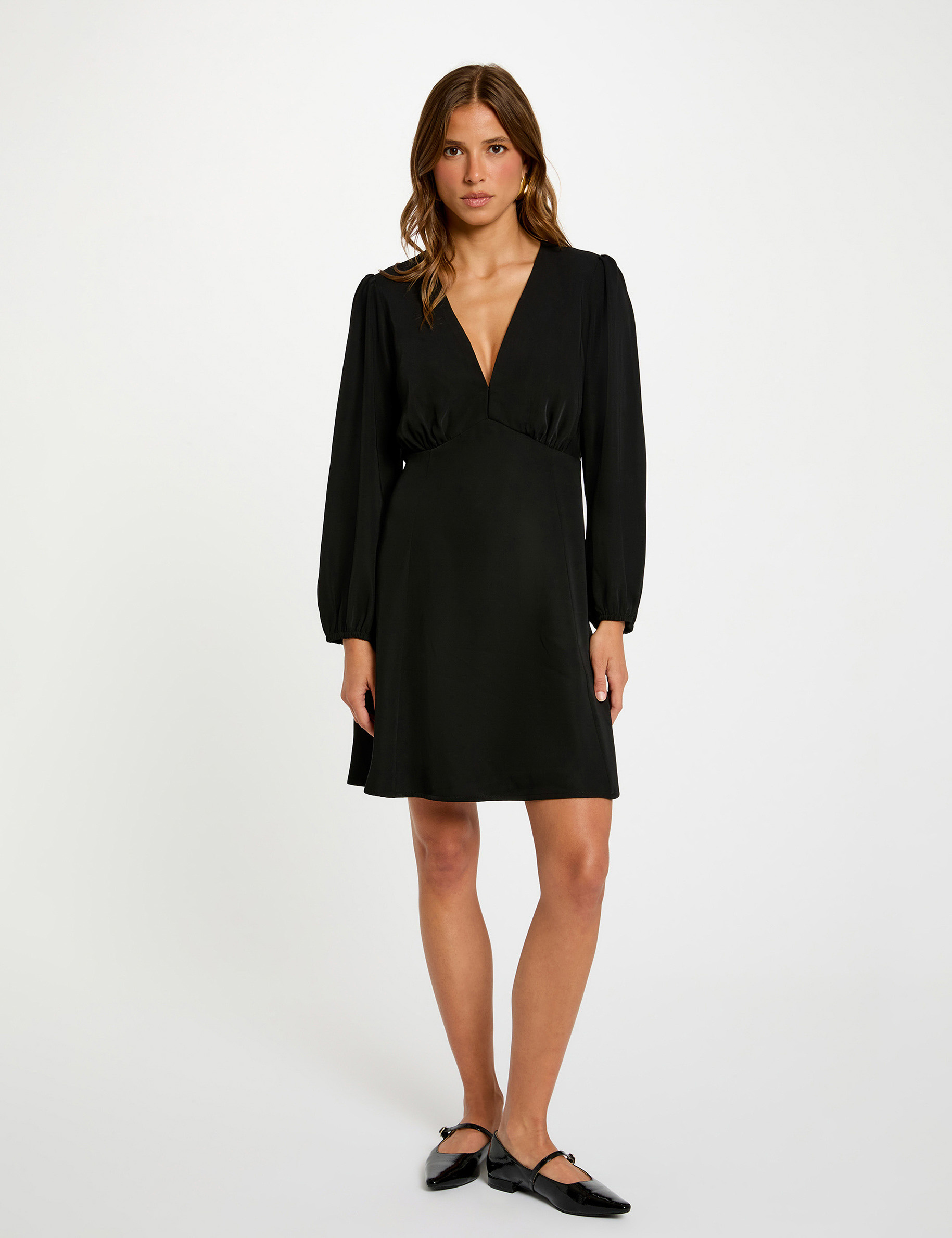 vestido corto evase negro mujer Vestido corto evasé negro mujer