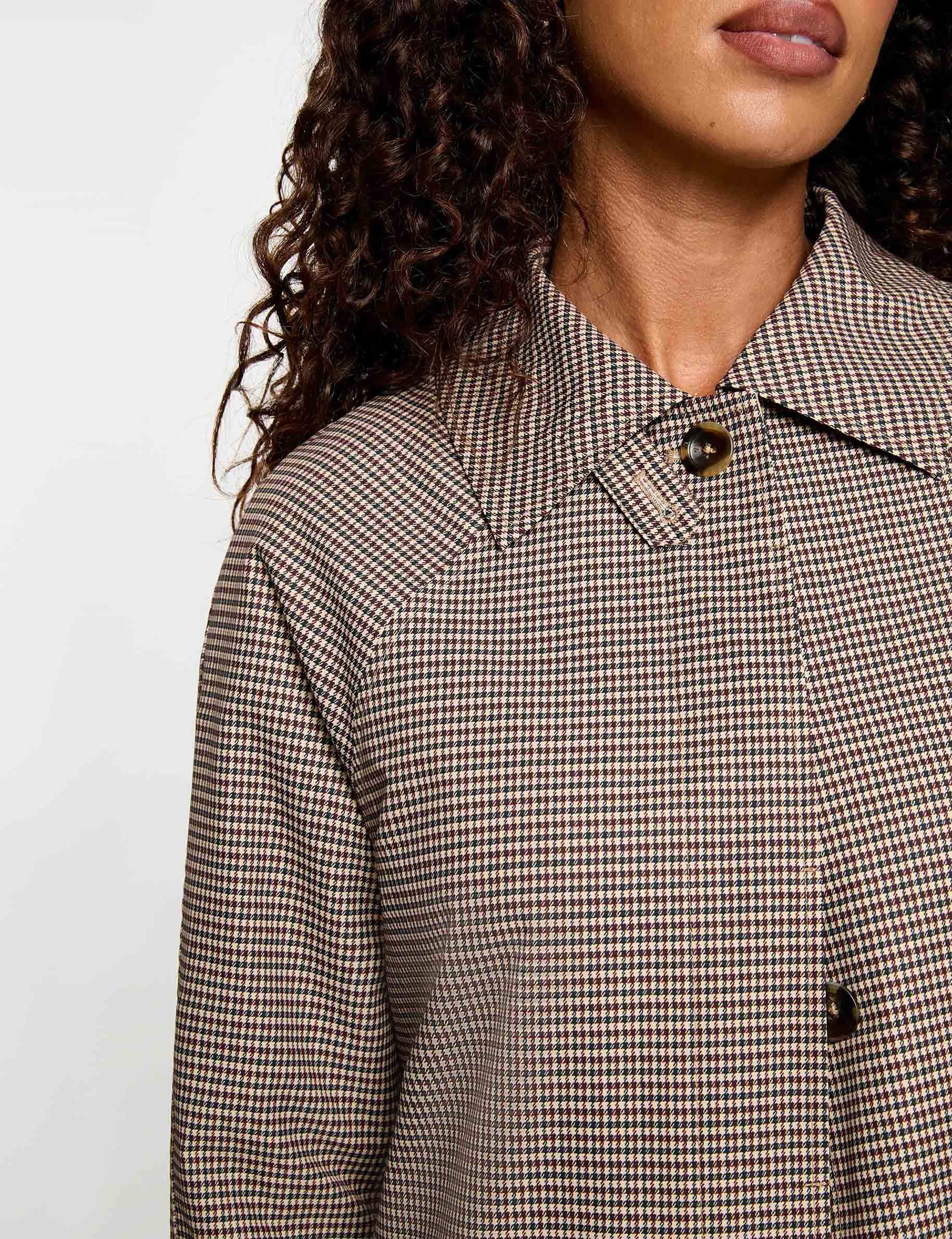 Gabardina con cintur&oacute;n y mangas largas multicolor mujer