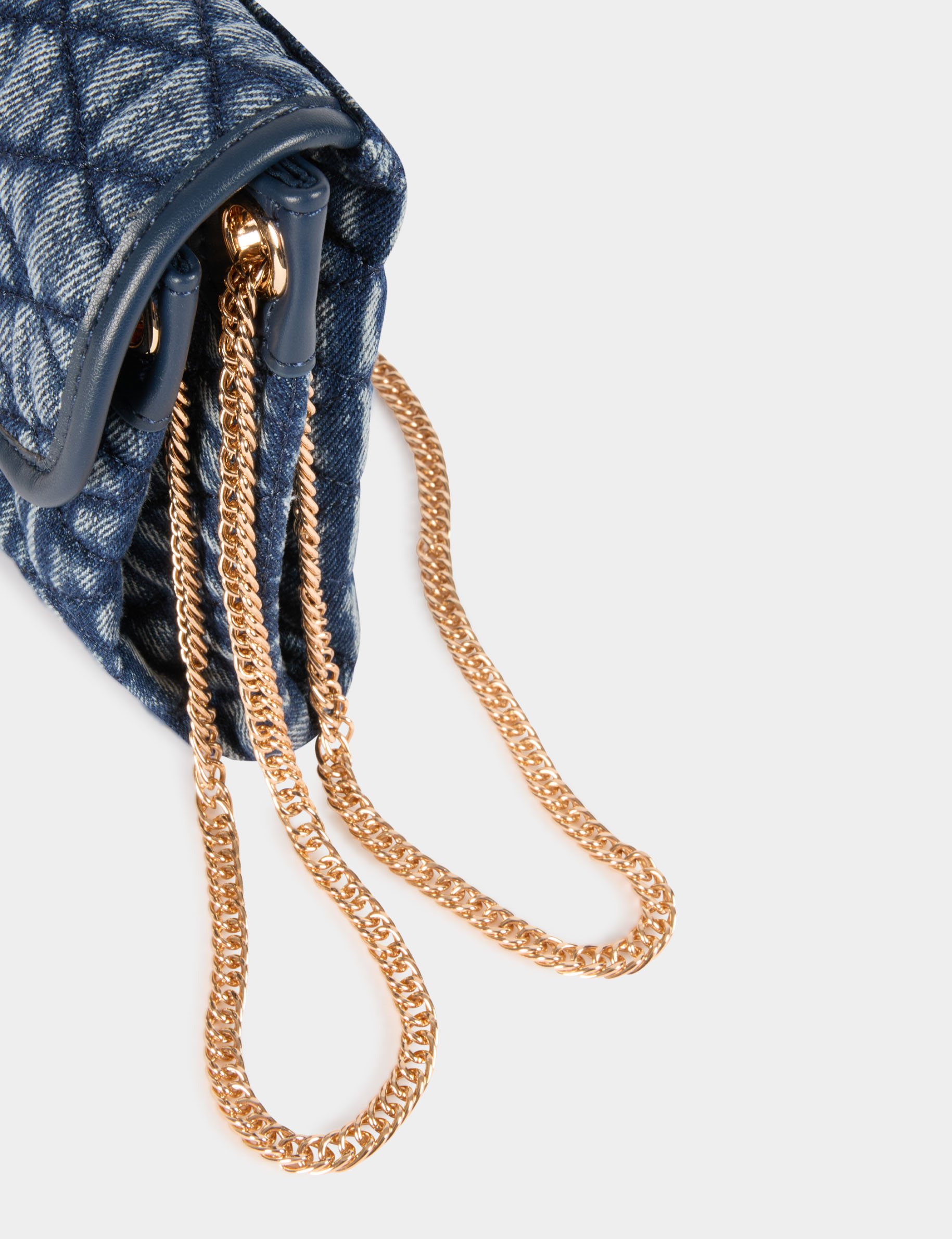 Bolso bandolera acolchado denim stone mujer