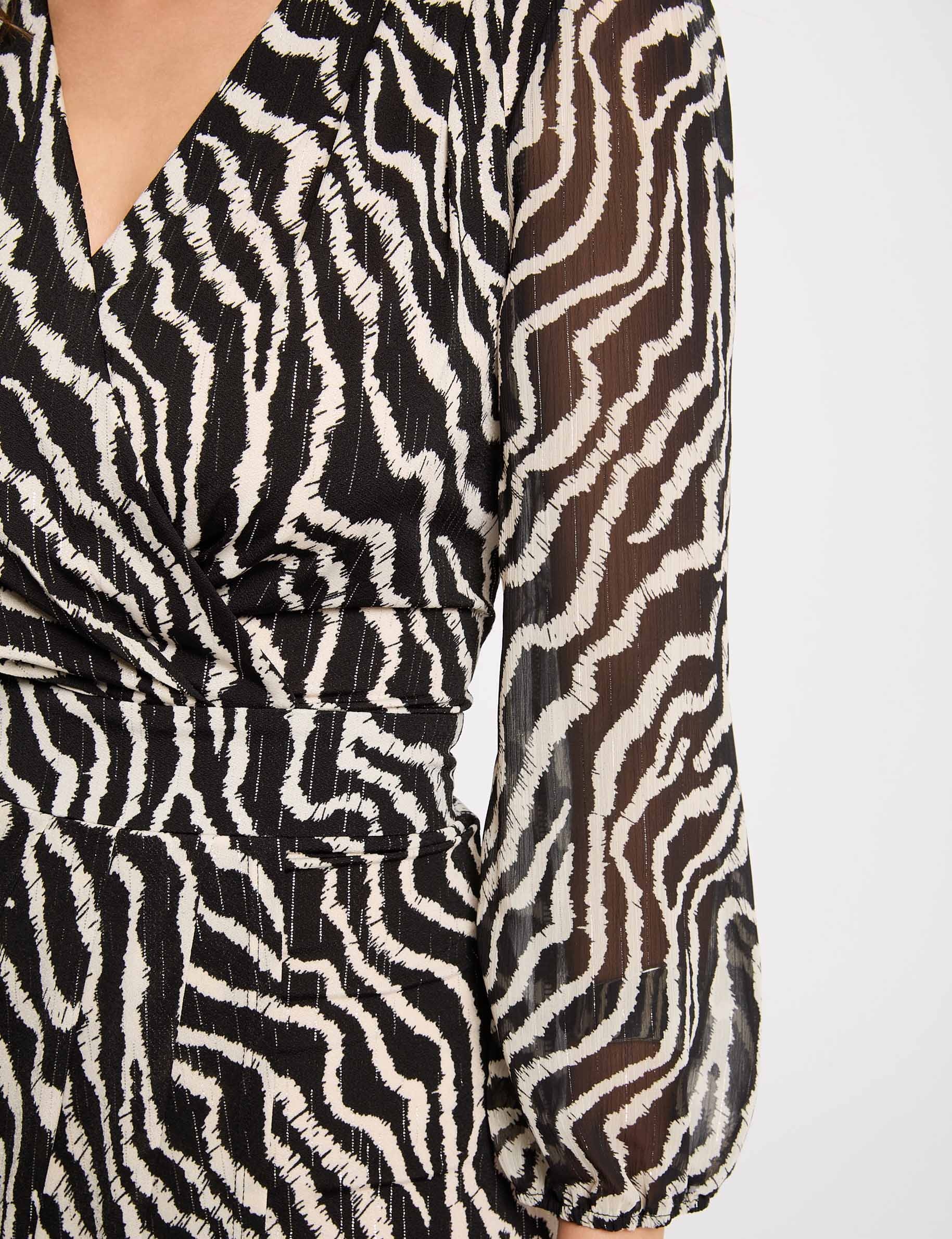 Vestido cruzado estampado multicolor mujer