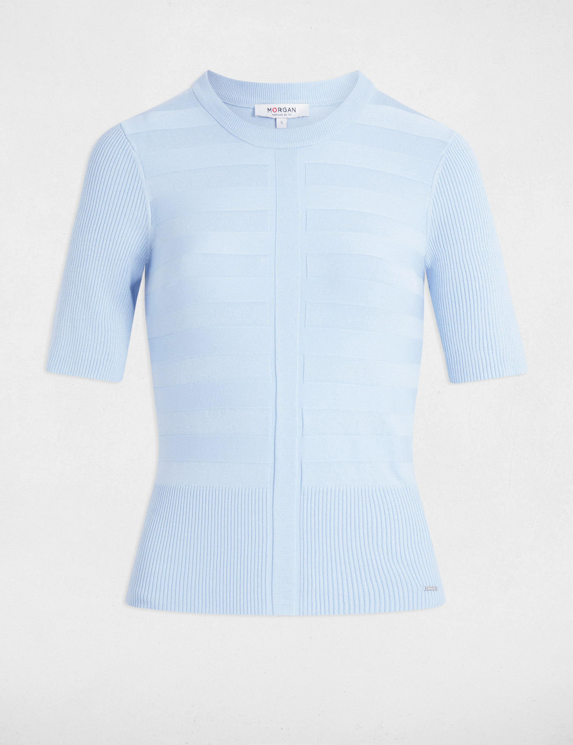 jersey manga corta azul cielo mujer Jersey manga corta azul cielo mujer