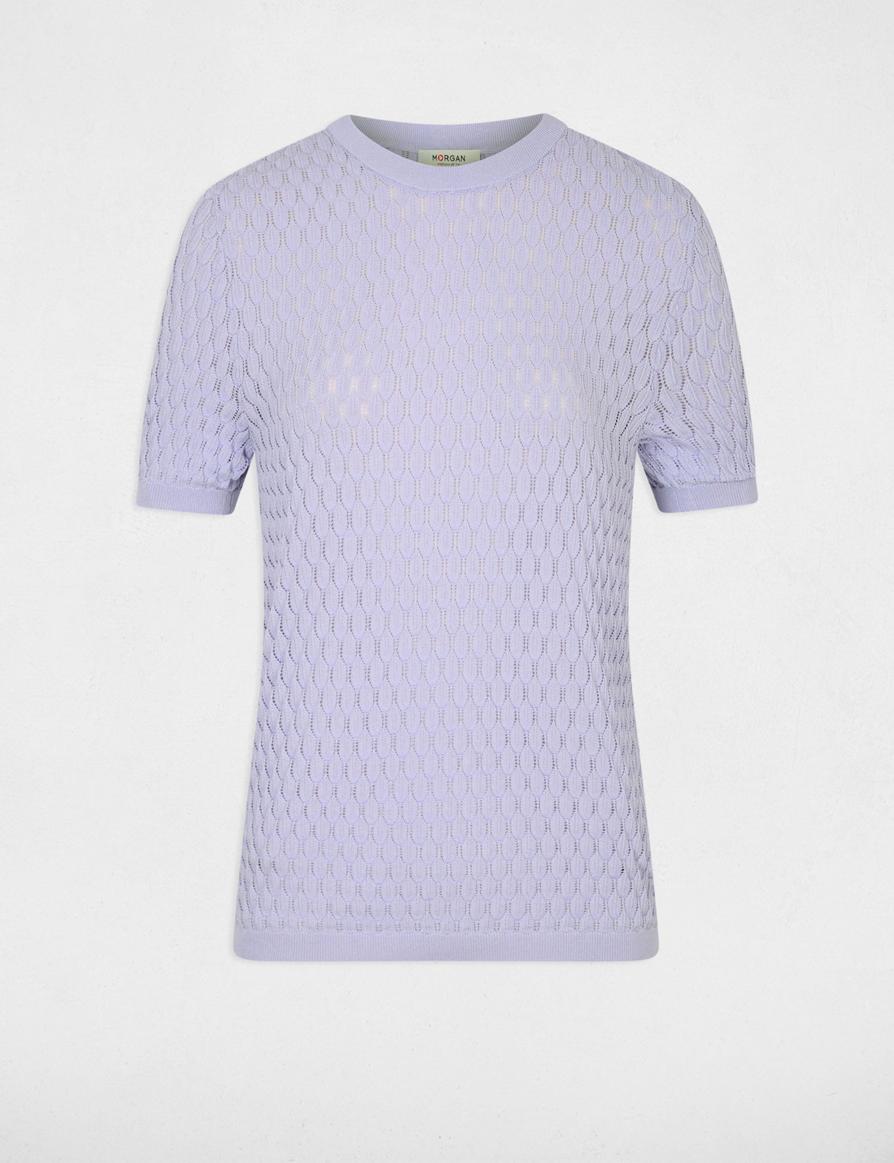 Jersey fino cuello redondo morado mujer