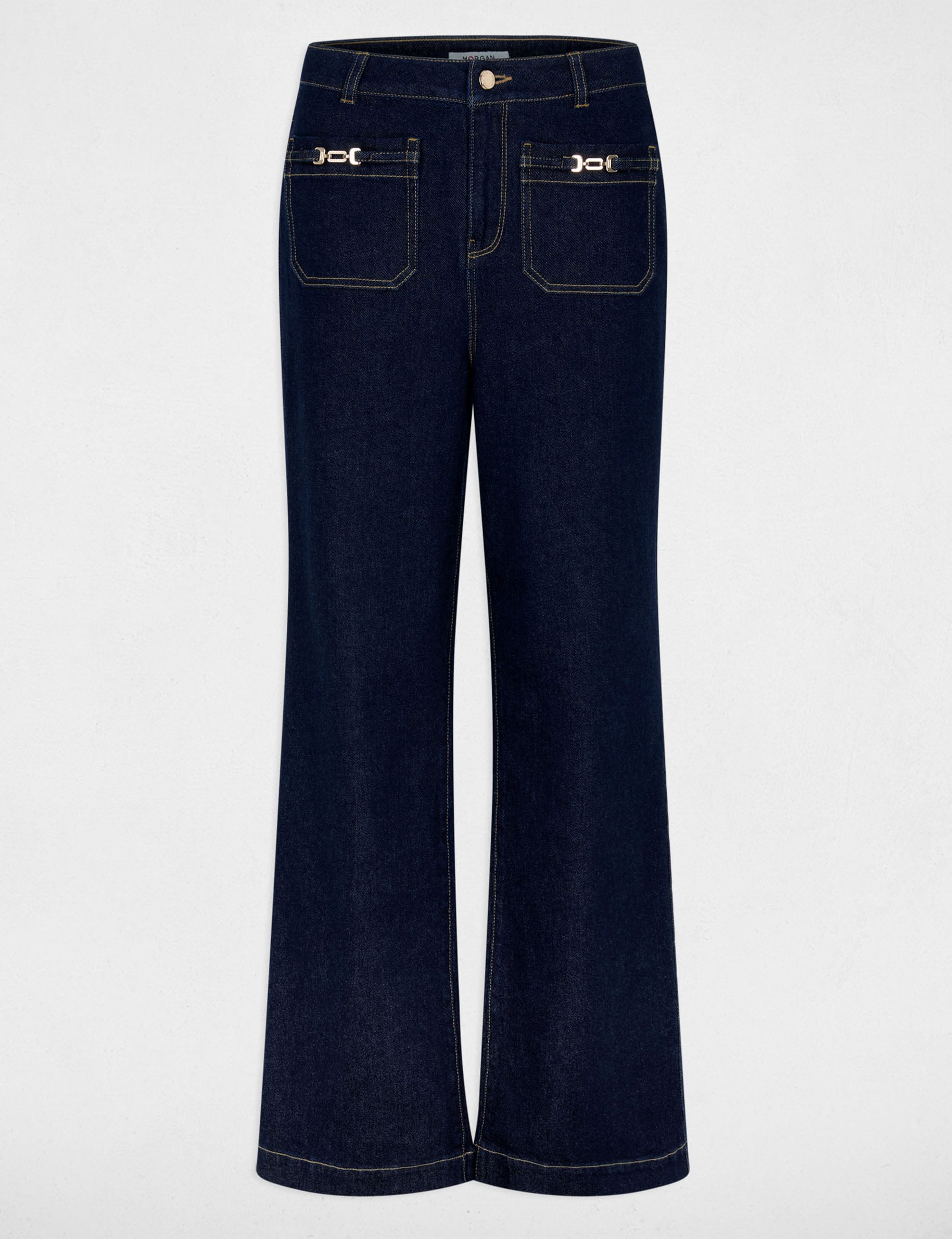 Vaquero pernera ancha denim crudo mujer