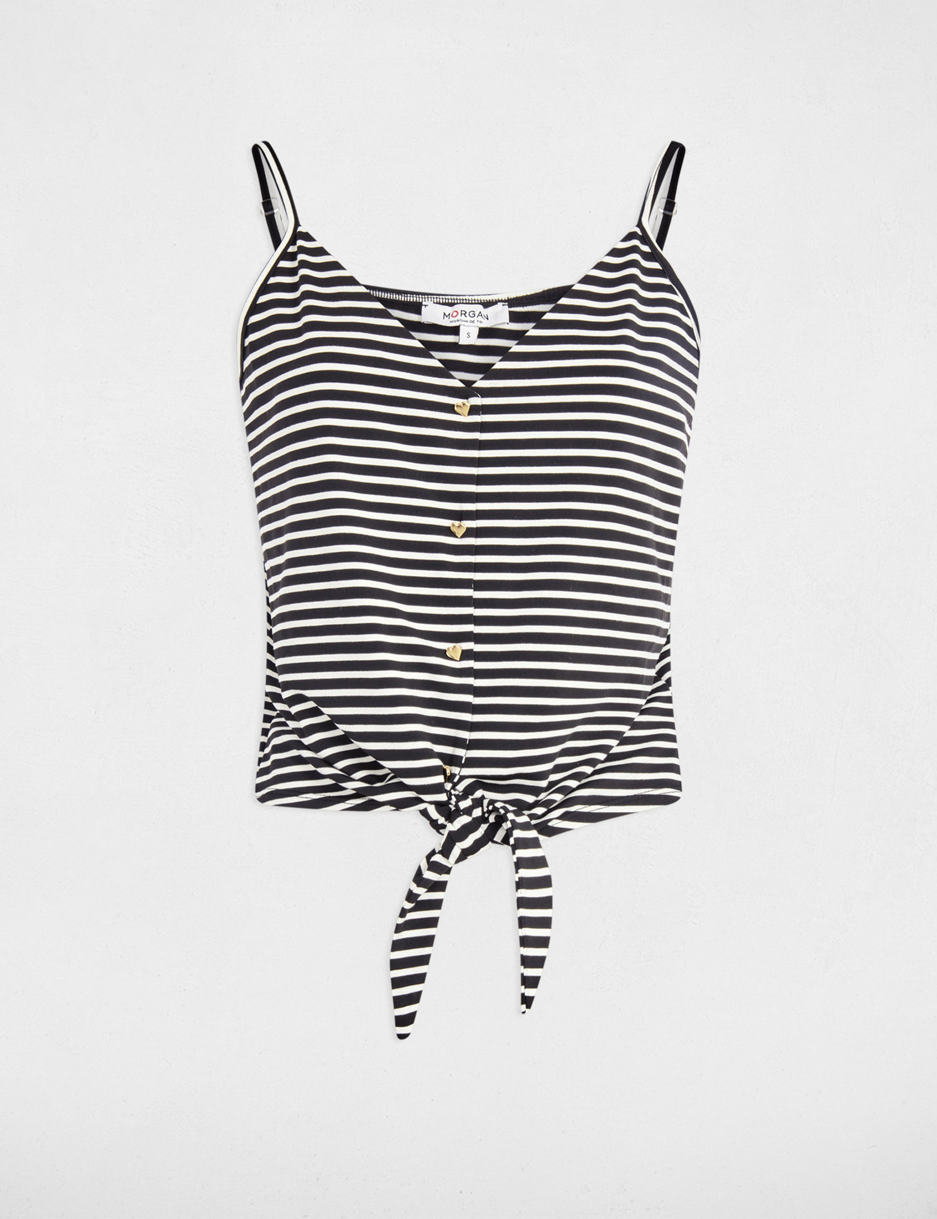 top corto de tirantes con escote en v negro mujer Top corto de tirantes con escote en V negro mujer