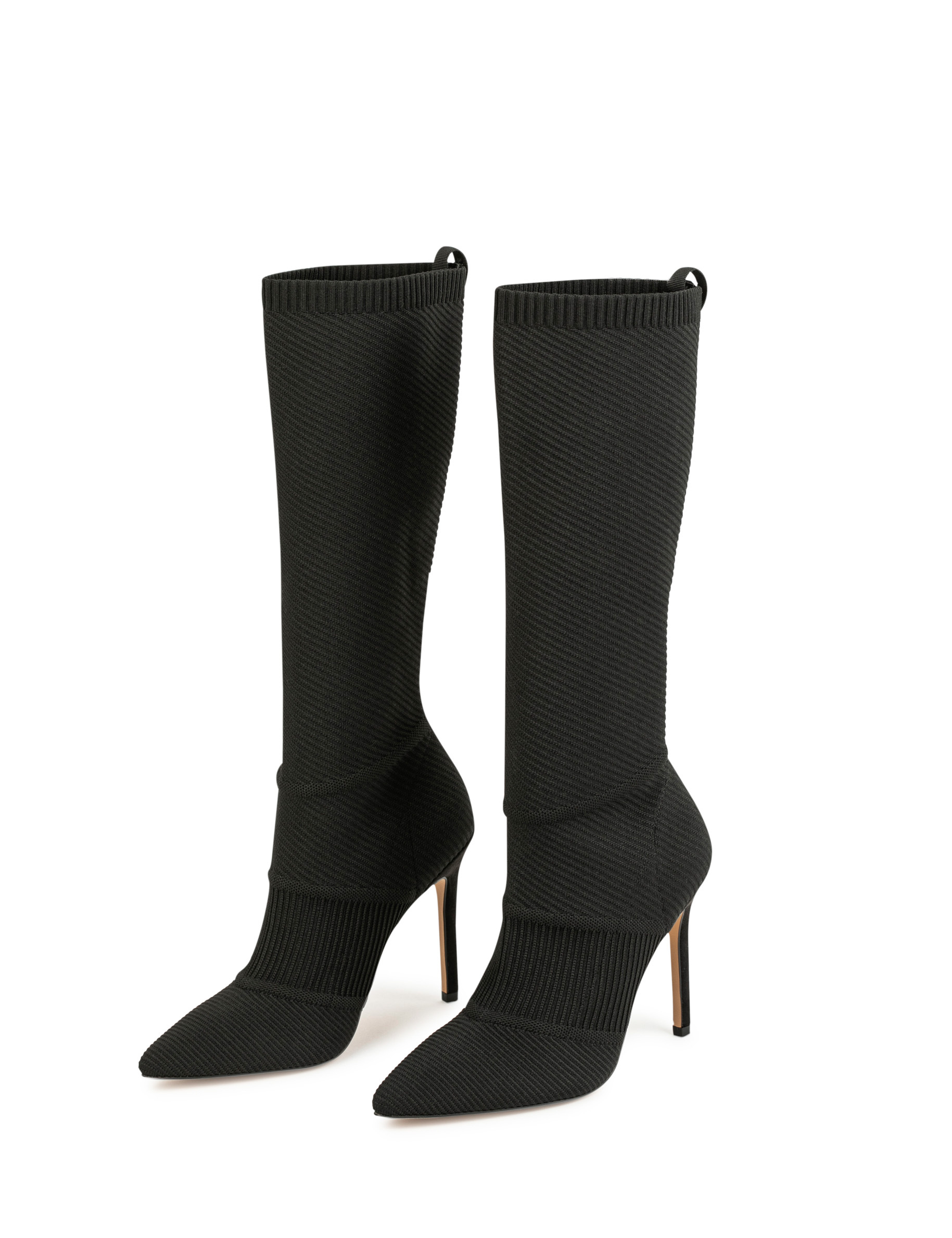 Botas de tacones de aguja negro mujer