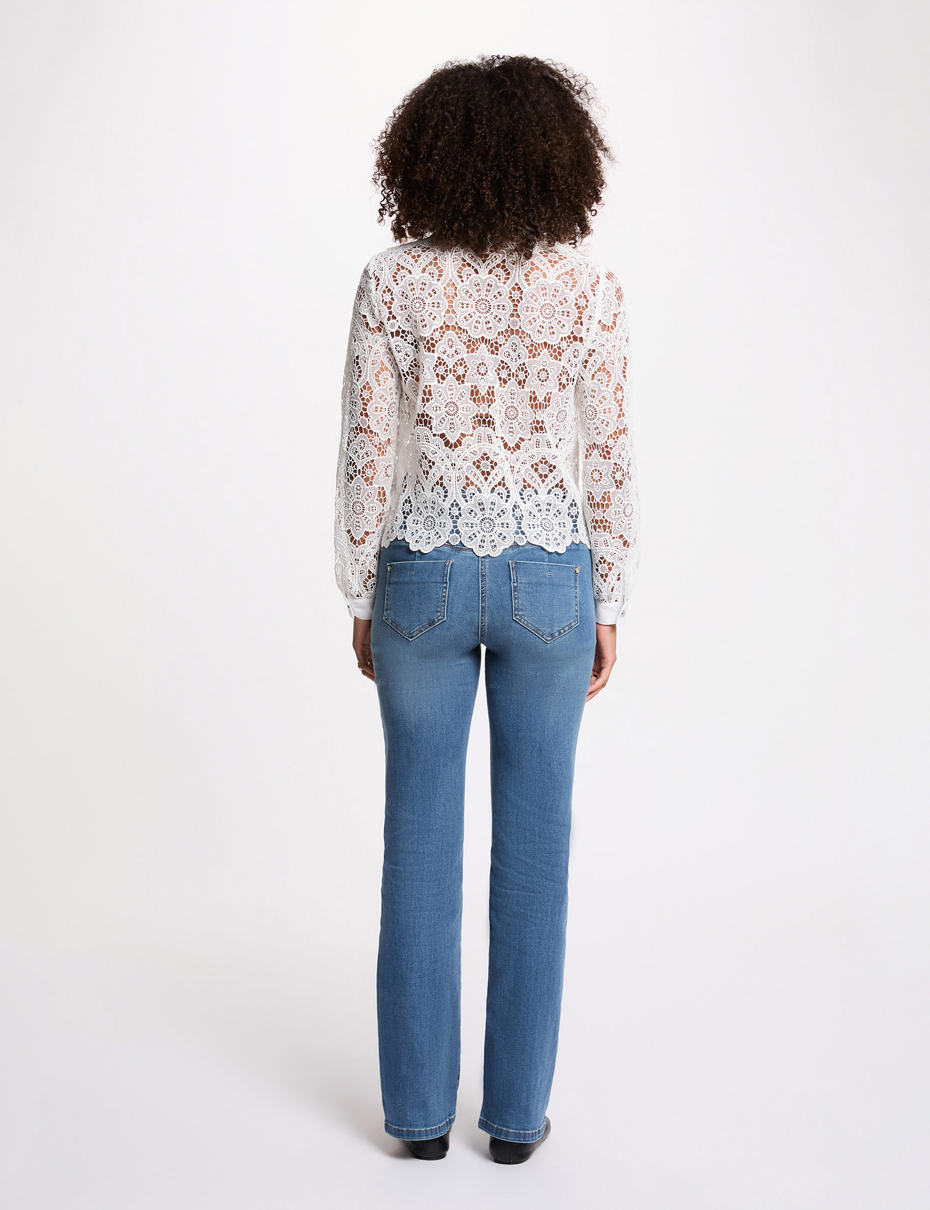 Camisa manga larga blanco mujer
