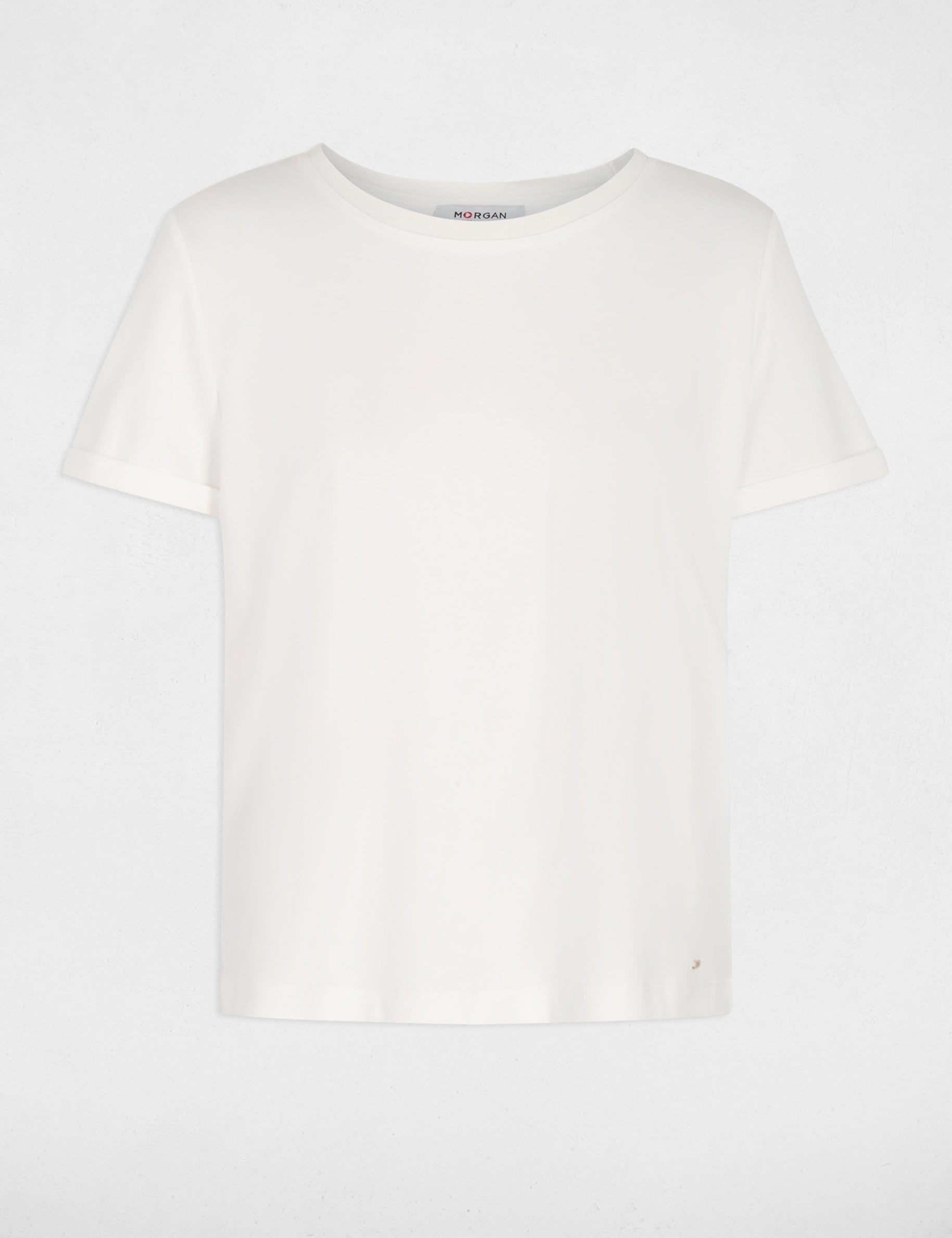 Camiseta de manga corta blanco mujer