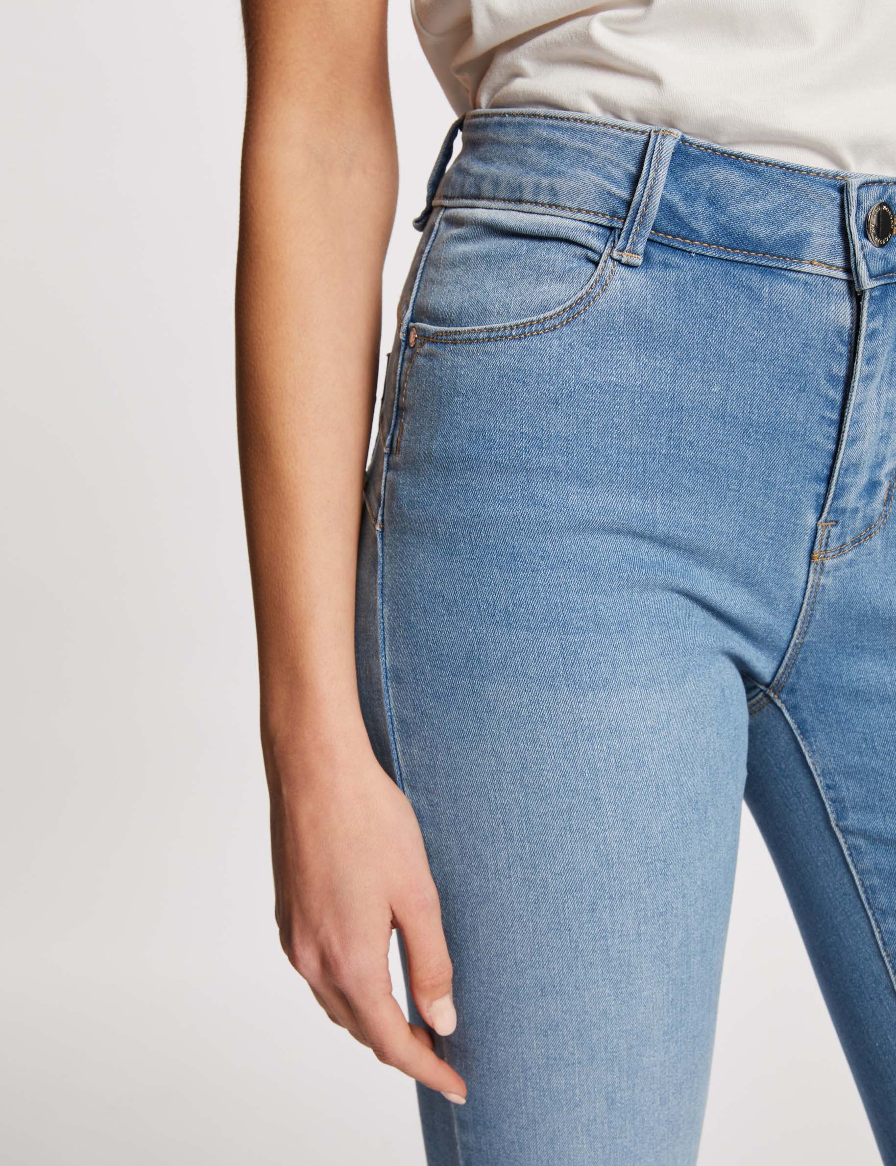 vaquero slim talle estandar denim descolorido mujer Vaquero slim talle estándar denim descolorido mujer