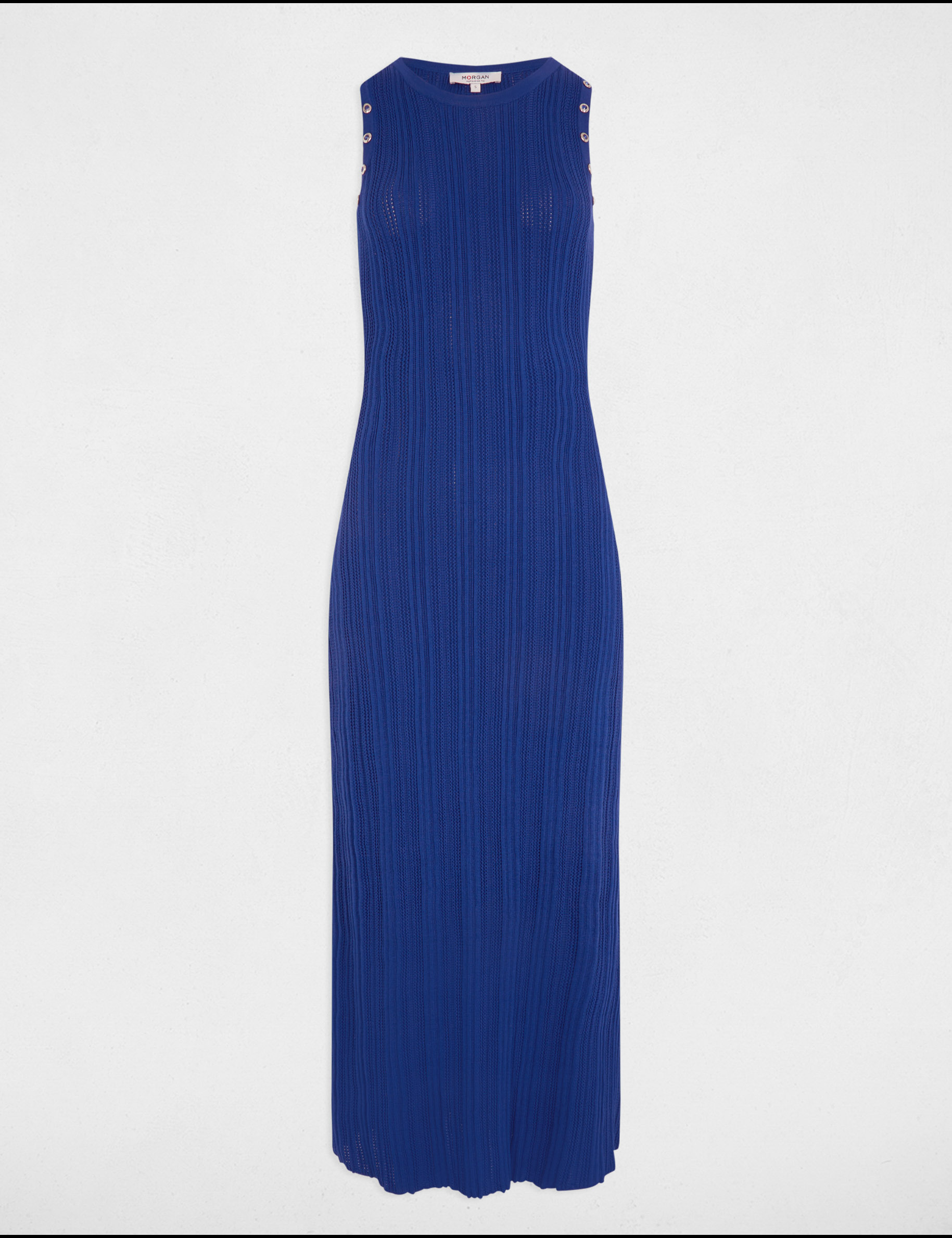vestido punto largo ajustado azul electrico mujer Vestido punto largo ajustado azul eléctrico mujer