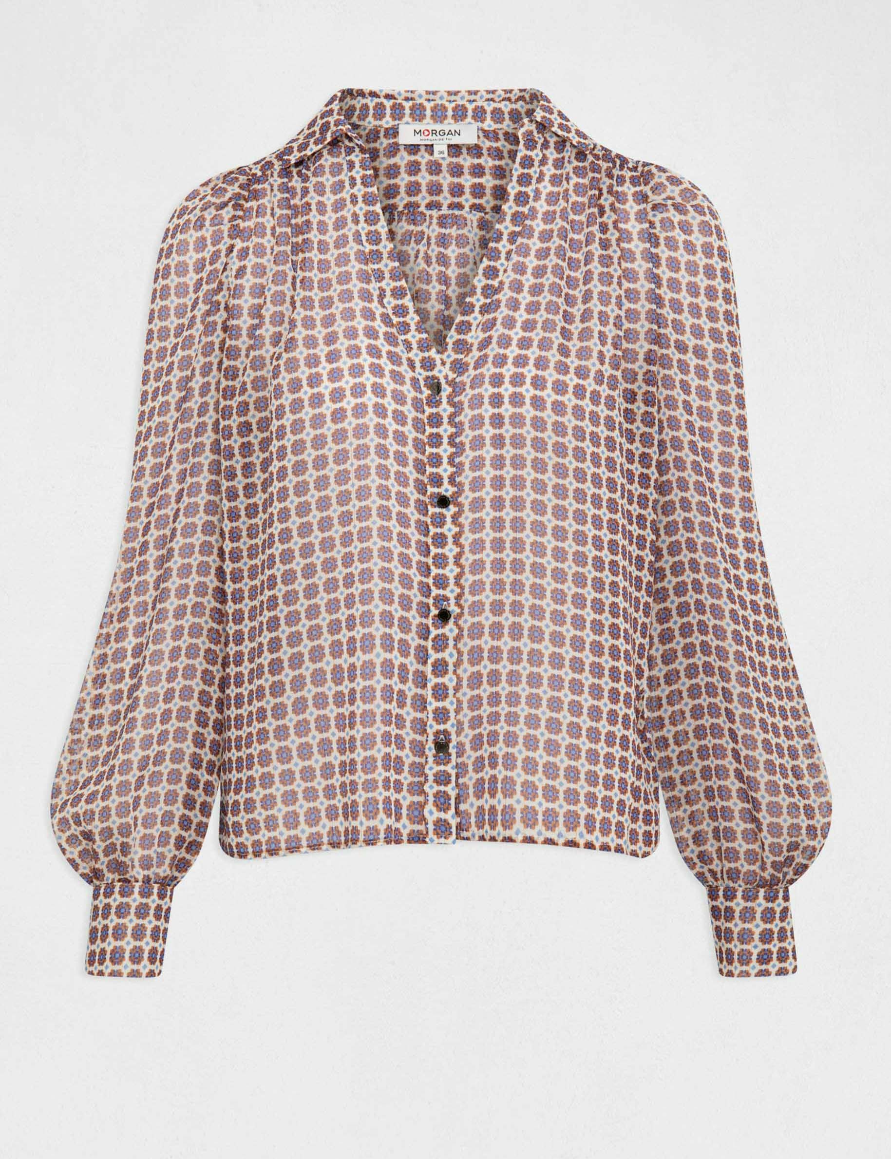 camisa manga larga estampada multico mujer Camisa manga larga estampada multico mujer