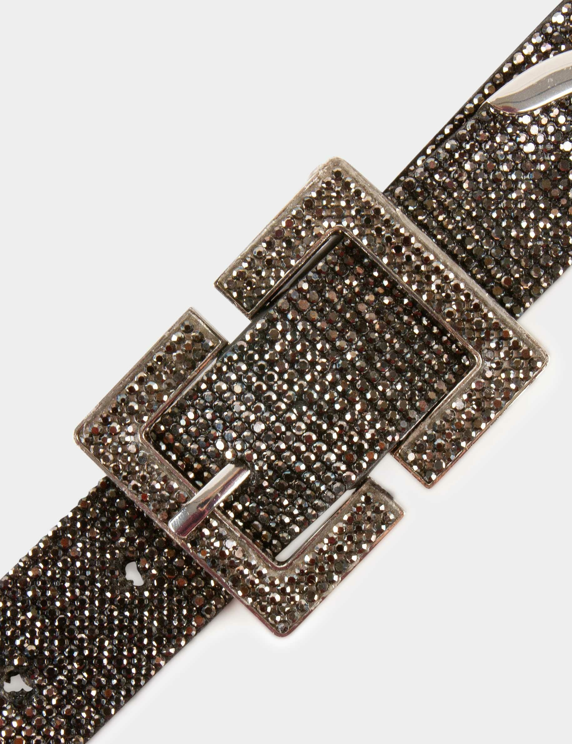cinturon con strass gris claro mujer Cinturón con strass gris claro mujer