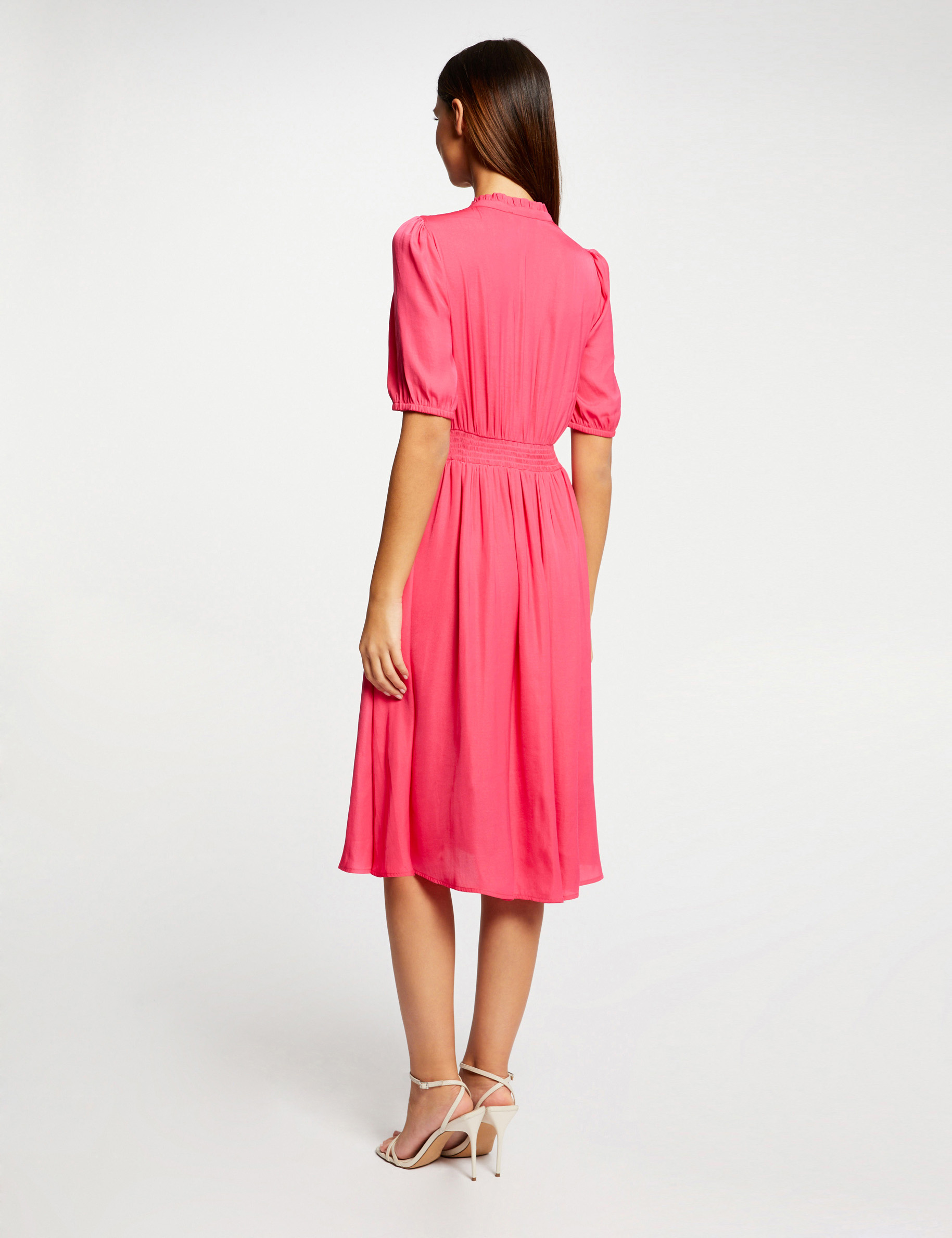 Vestido abotonado manga 3/4 mujer Vestido abotonado manga 3/4 mujer