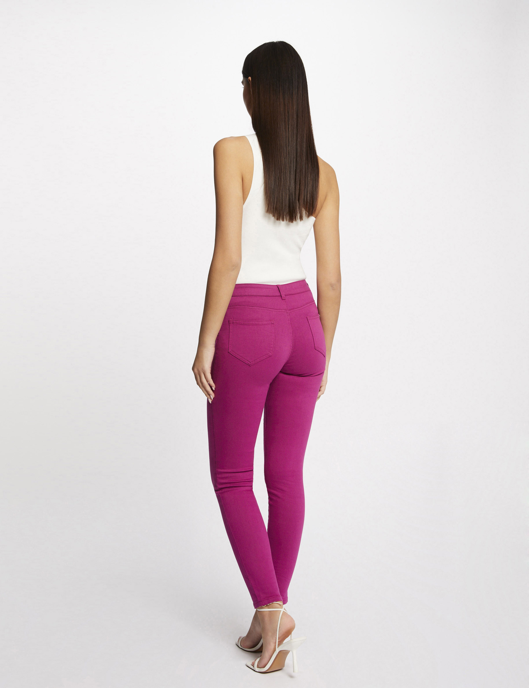 Pantalón skinny talle bajo frambuesa mujer Pantalón skinny talle bajo frambuesa mujer