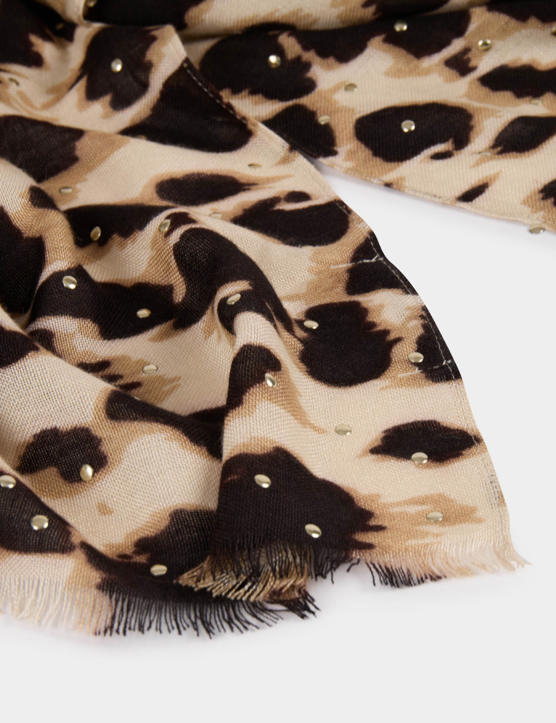 Fular estampado de leopardo multicolor mujer