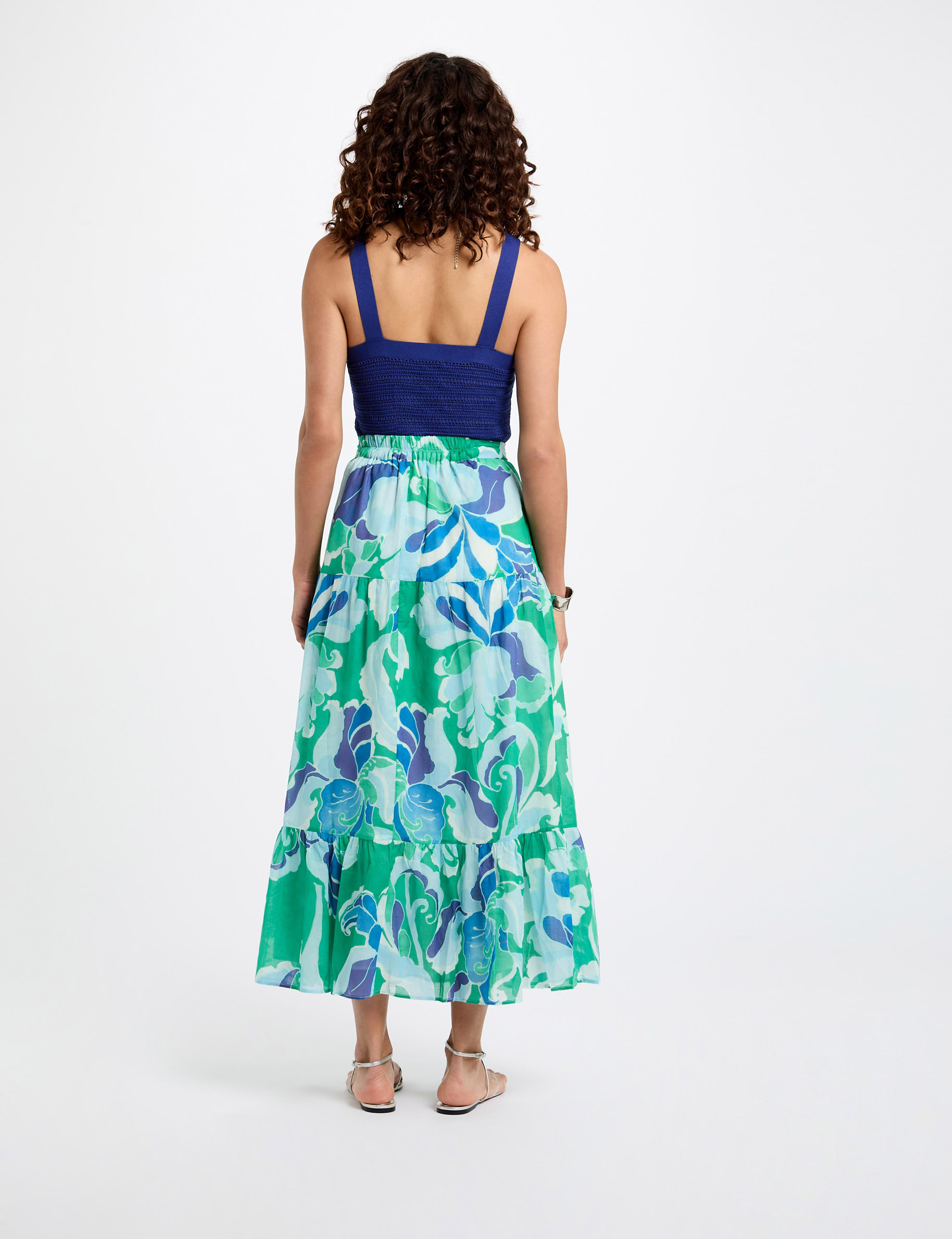 falda larga estampada multicolor mujer Falda larga estampada multicolor mujer