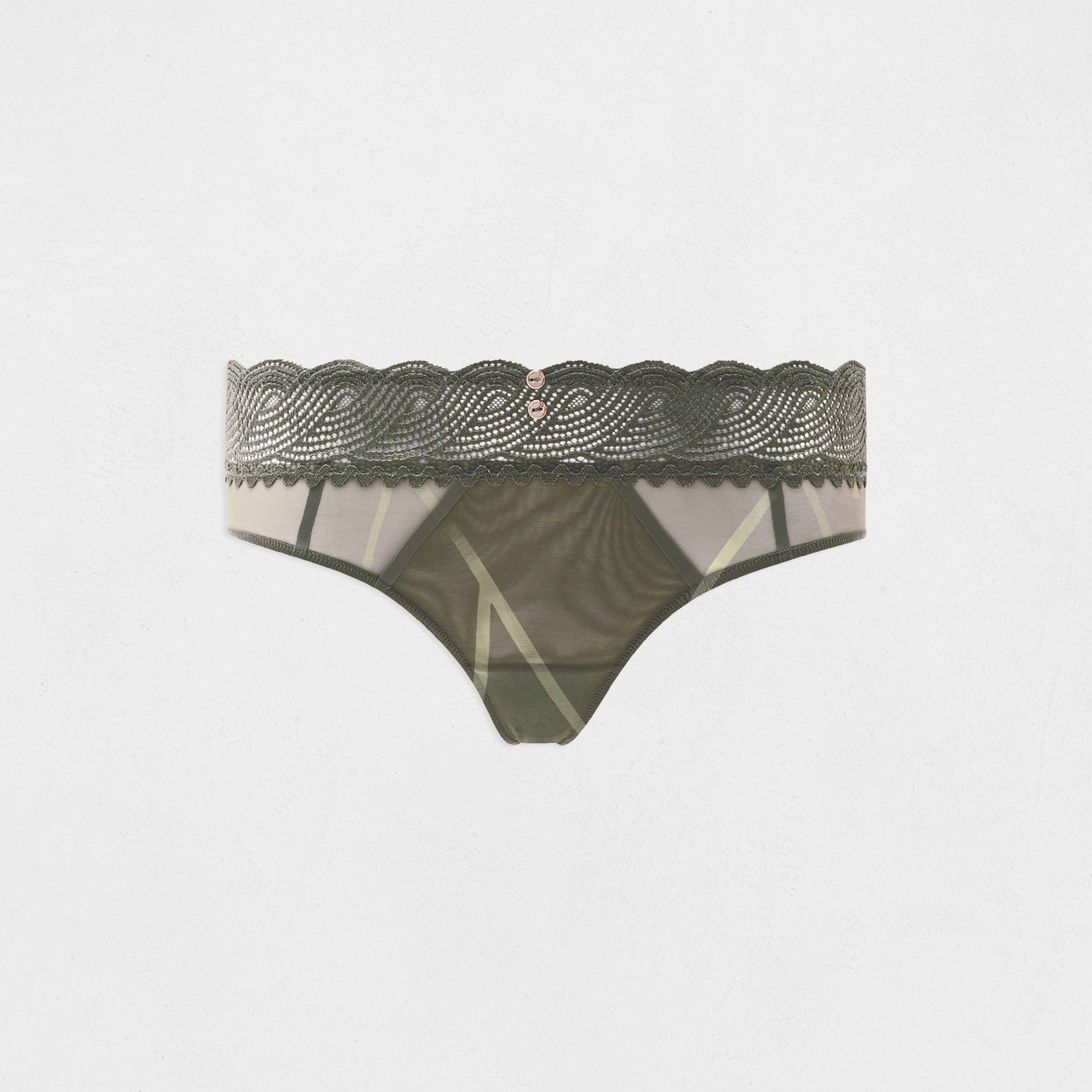 shorty de encaje verde caqui mujer Shorty de encaje verde caqui mujer