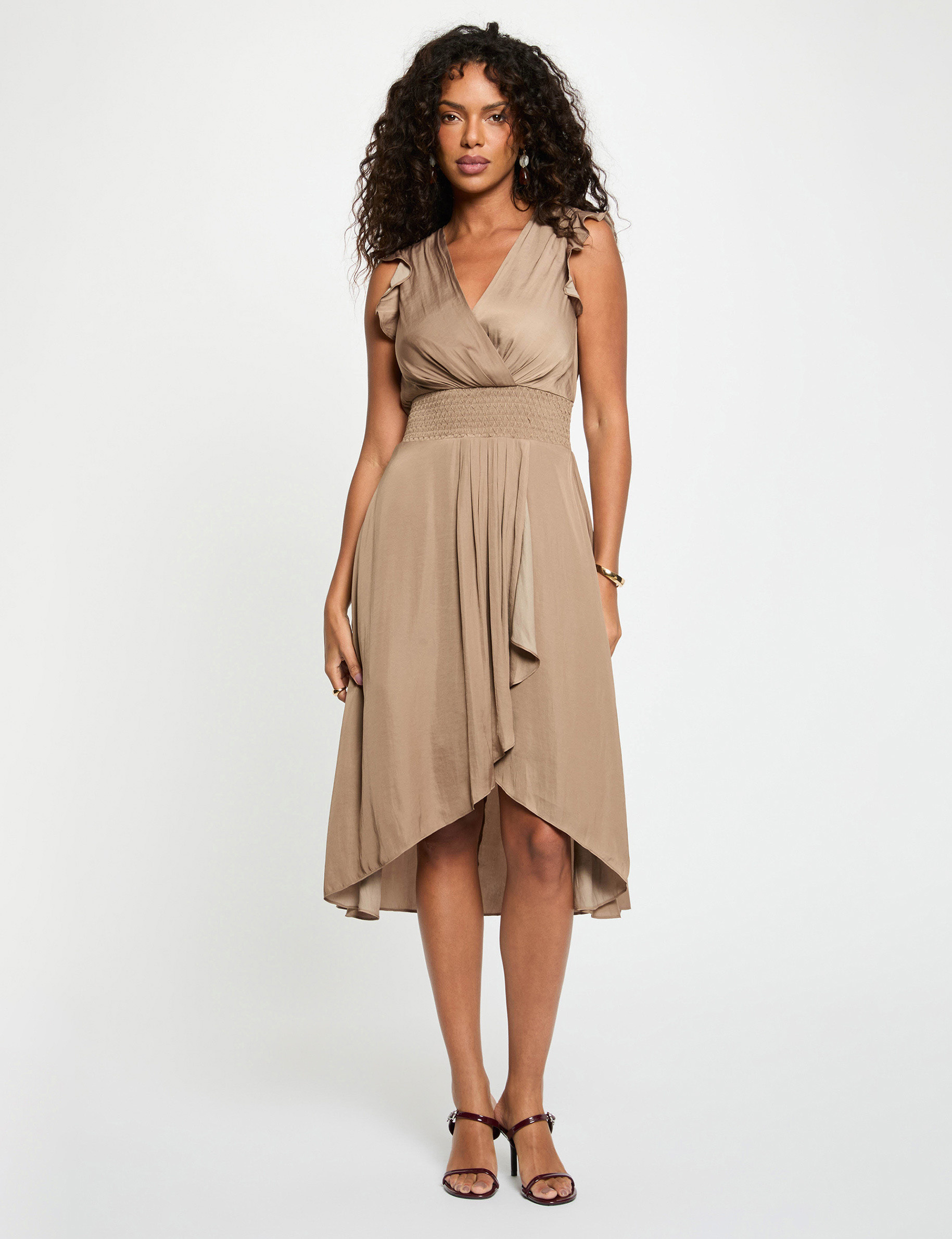 Vestido recto holgado sin mangas topo mujer