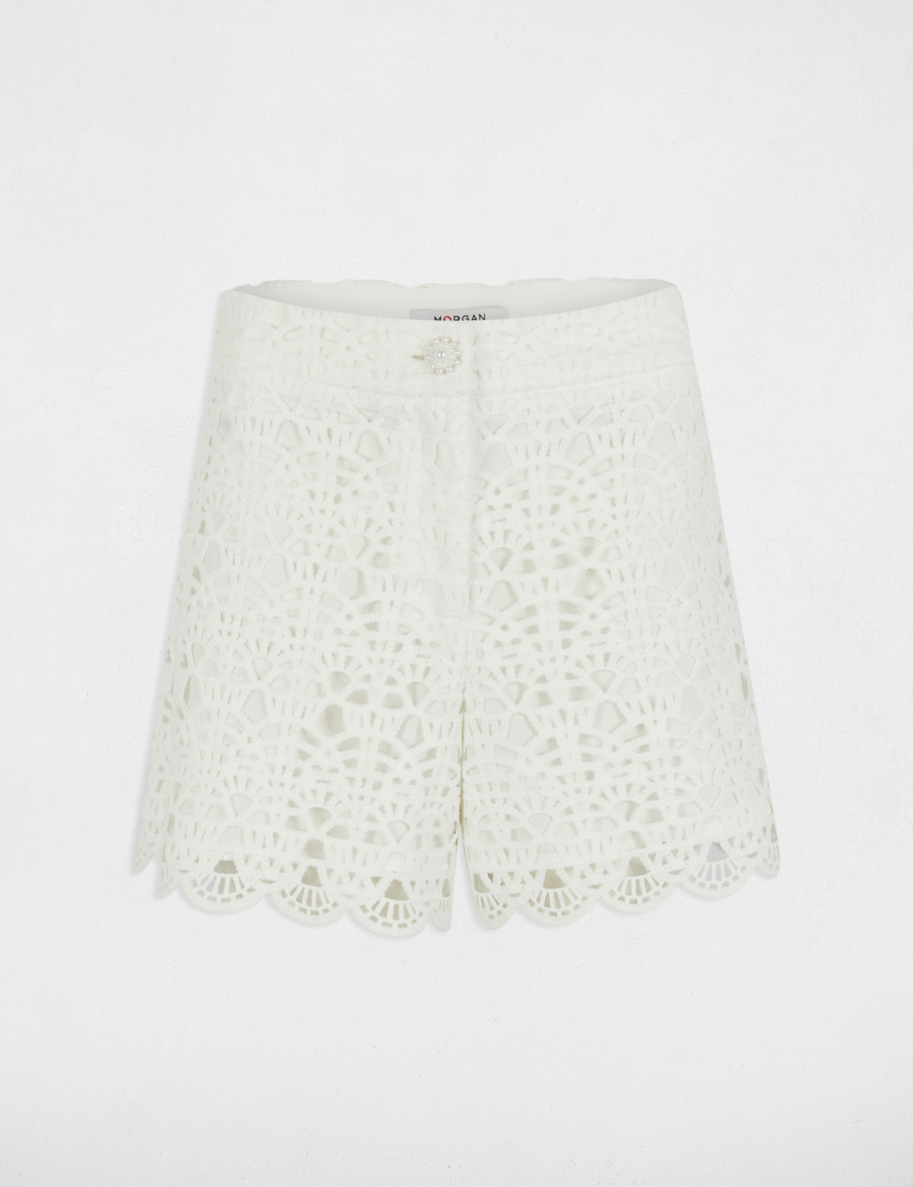 short encaje pernera ancha blanco mujer Short encaje pernera ancha blanco mujer
