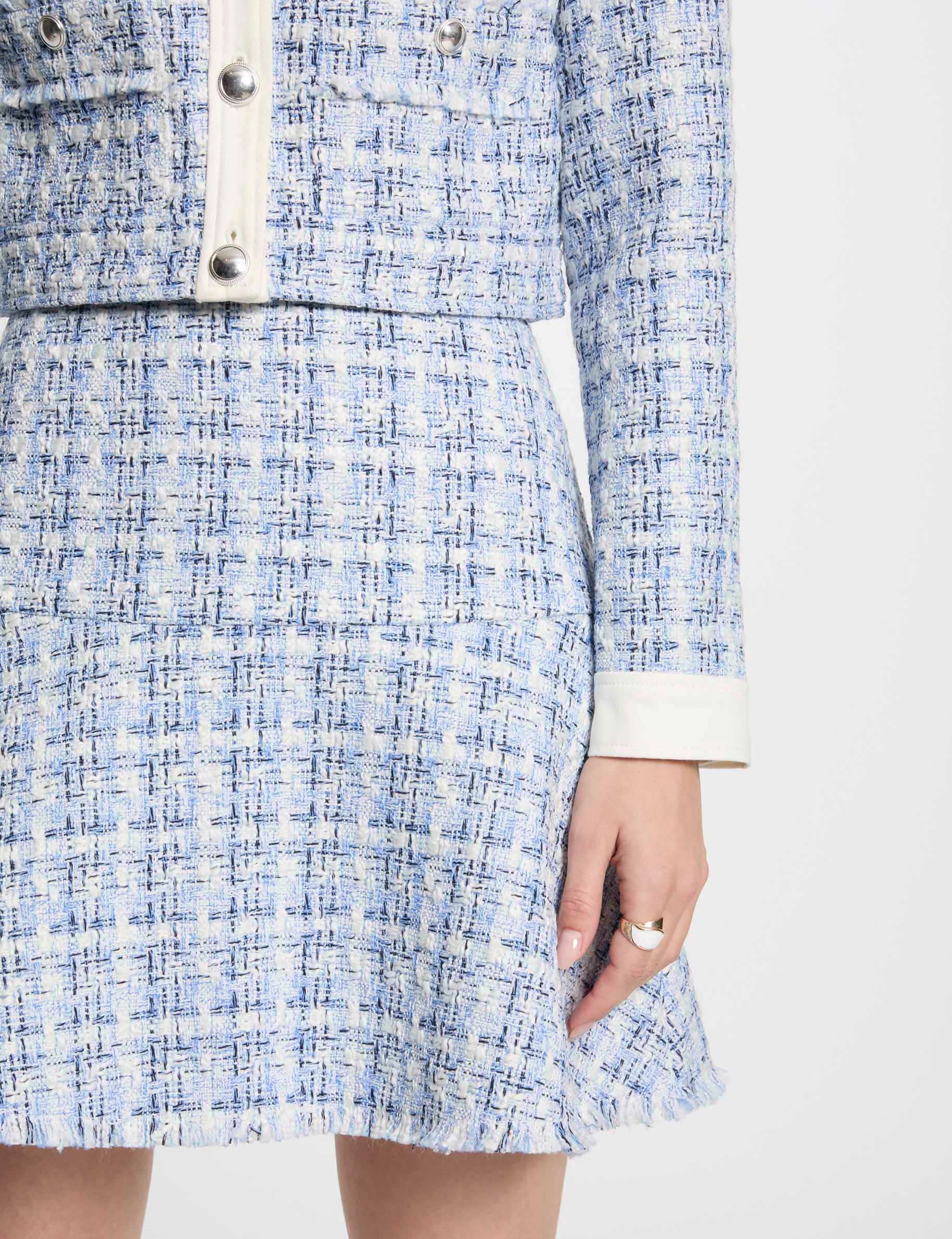 falda corta acampanada tweed multicolor mujer Falda corta acampanada tweed multicolor mujer