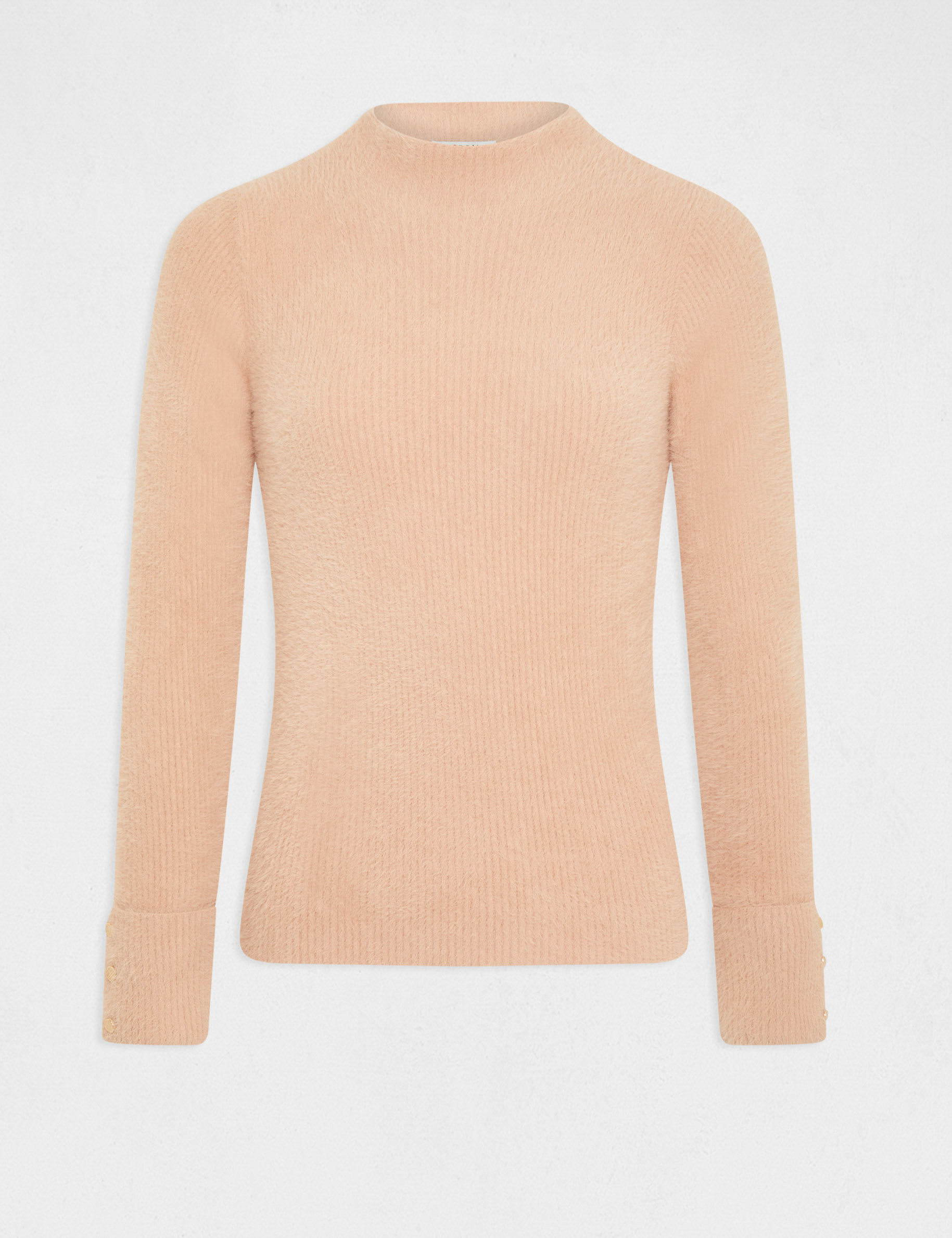 Jersey manga larga punto aterciopelado rosa mujer