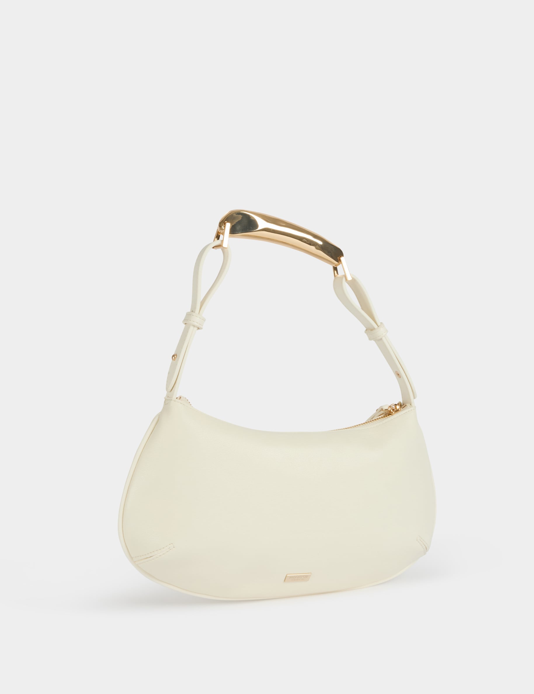 Bolso con asa met&aacute;lica blanco mujer