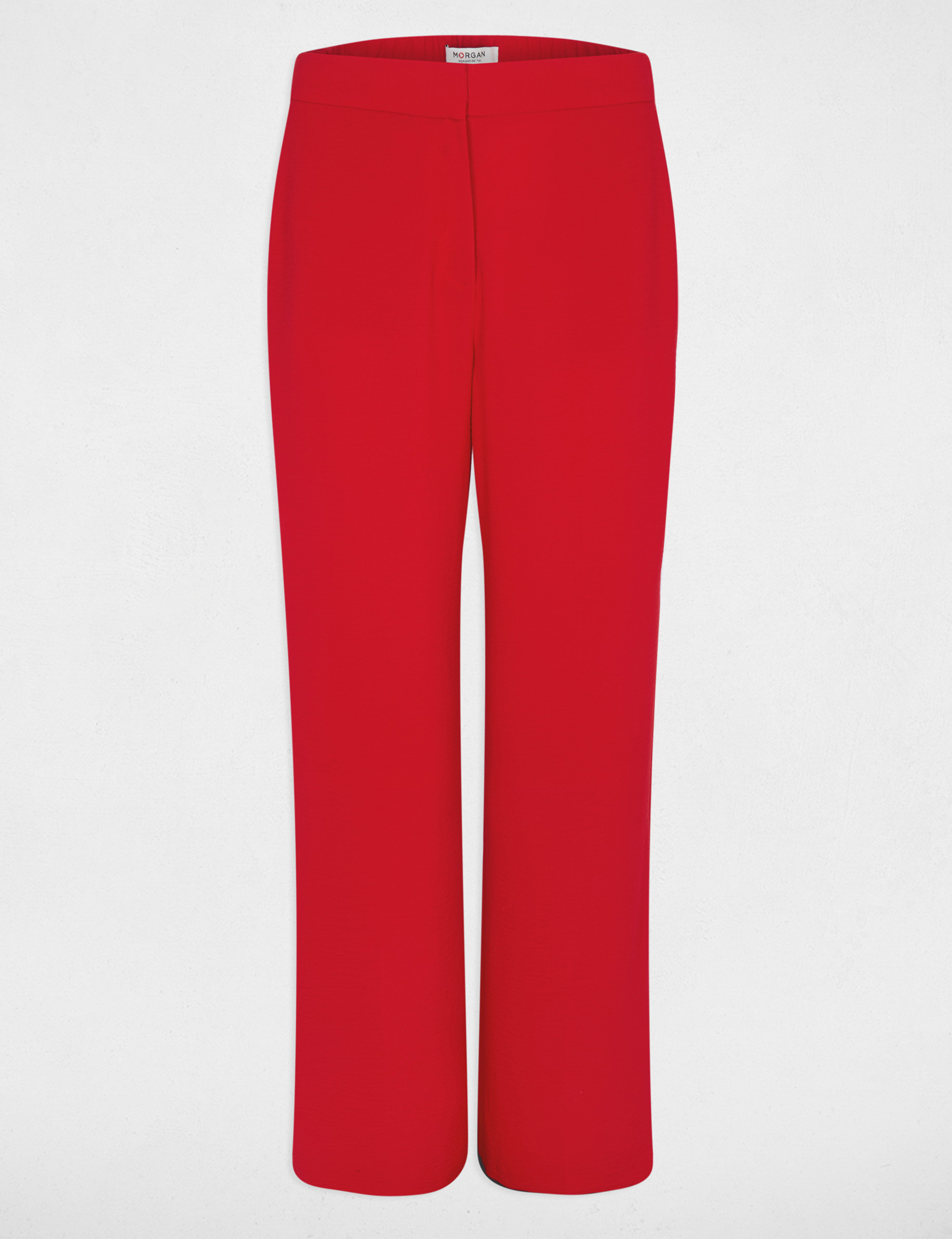 Pantal&oacute;n ancho y fluido rojo mujer