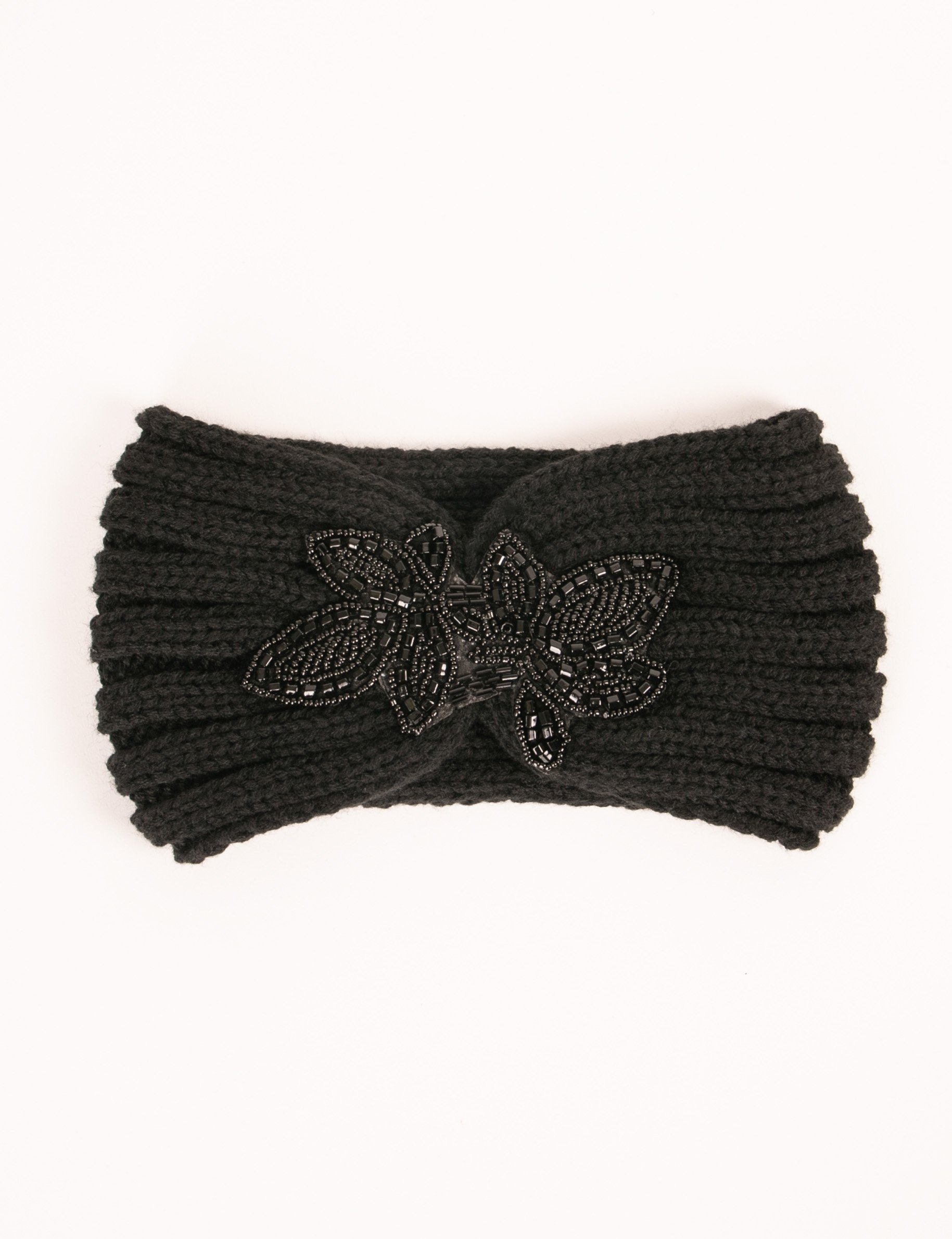 diadema con detalle de perlas negro mujer Diadema con detalle de perlas negro mujer