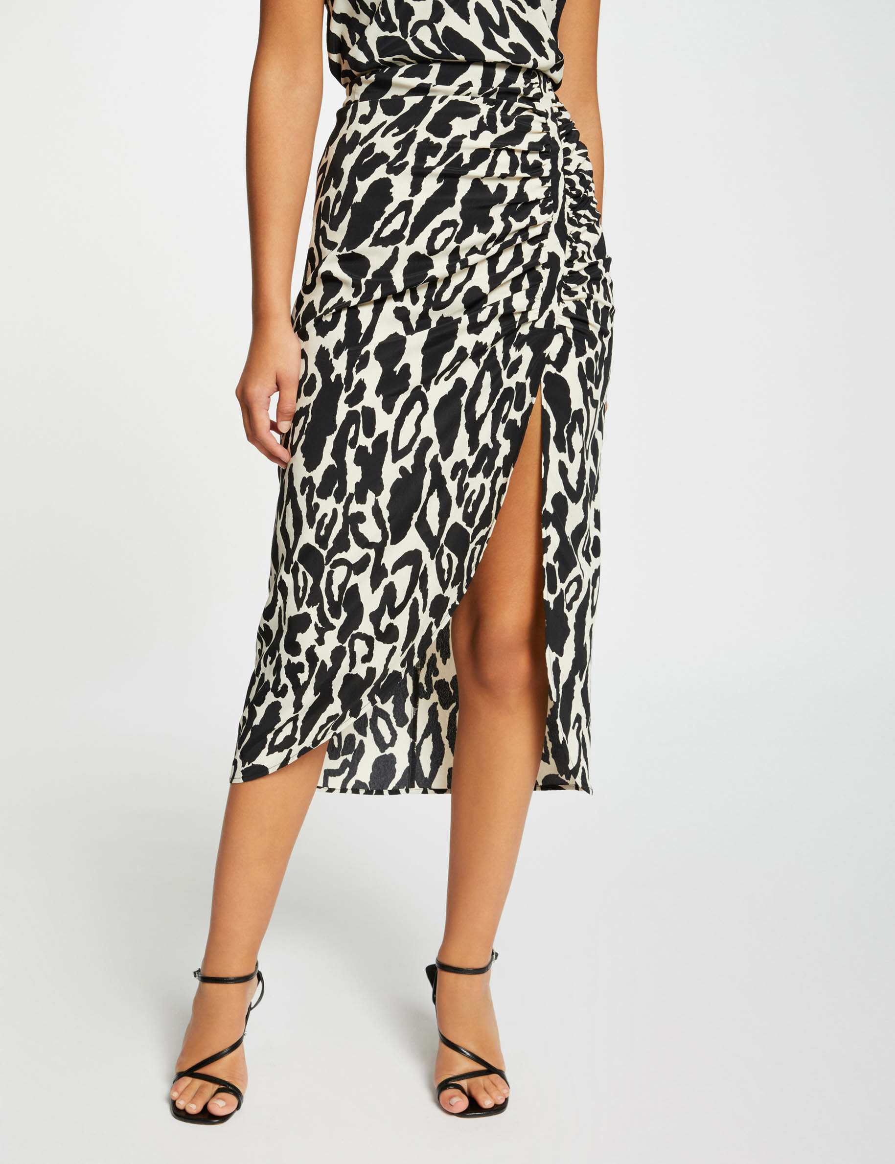 falda midi recta estampado animal multico mujer Falda midi recta estampado animal multico mujer