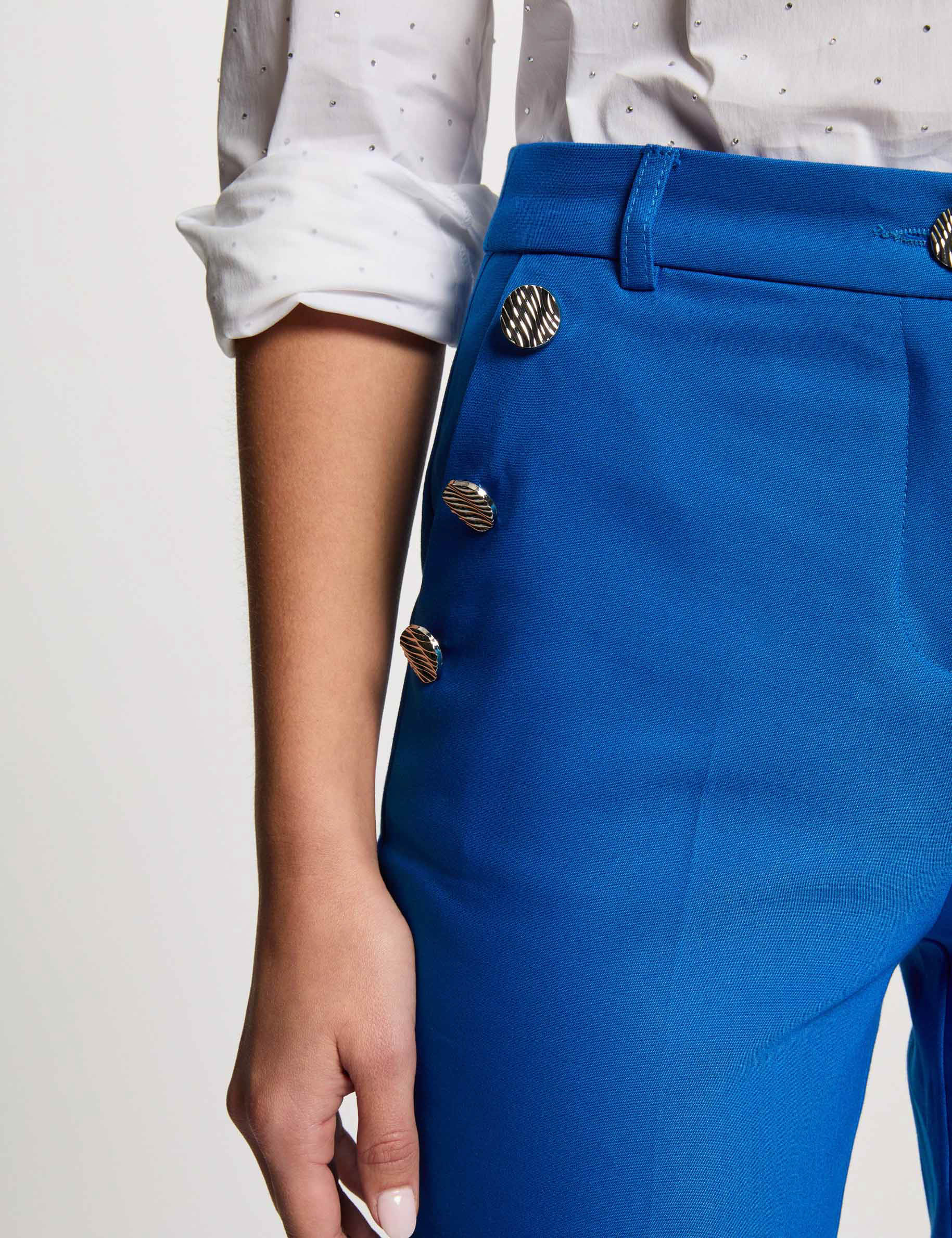 pantalon cigarette azul electrico mujer Pantalón cigarette azul eléctrico mujer