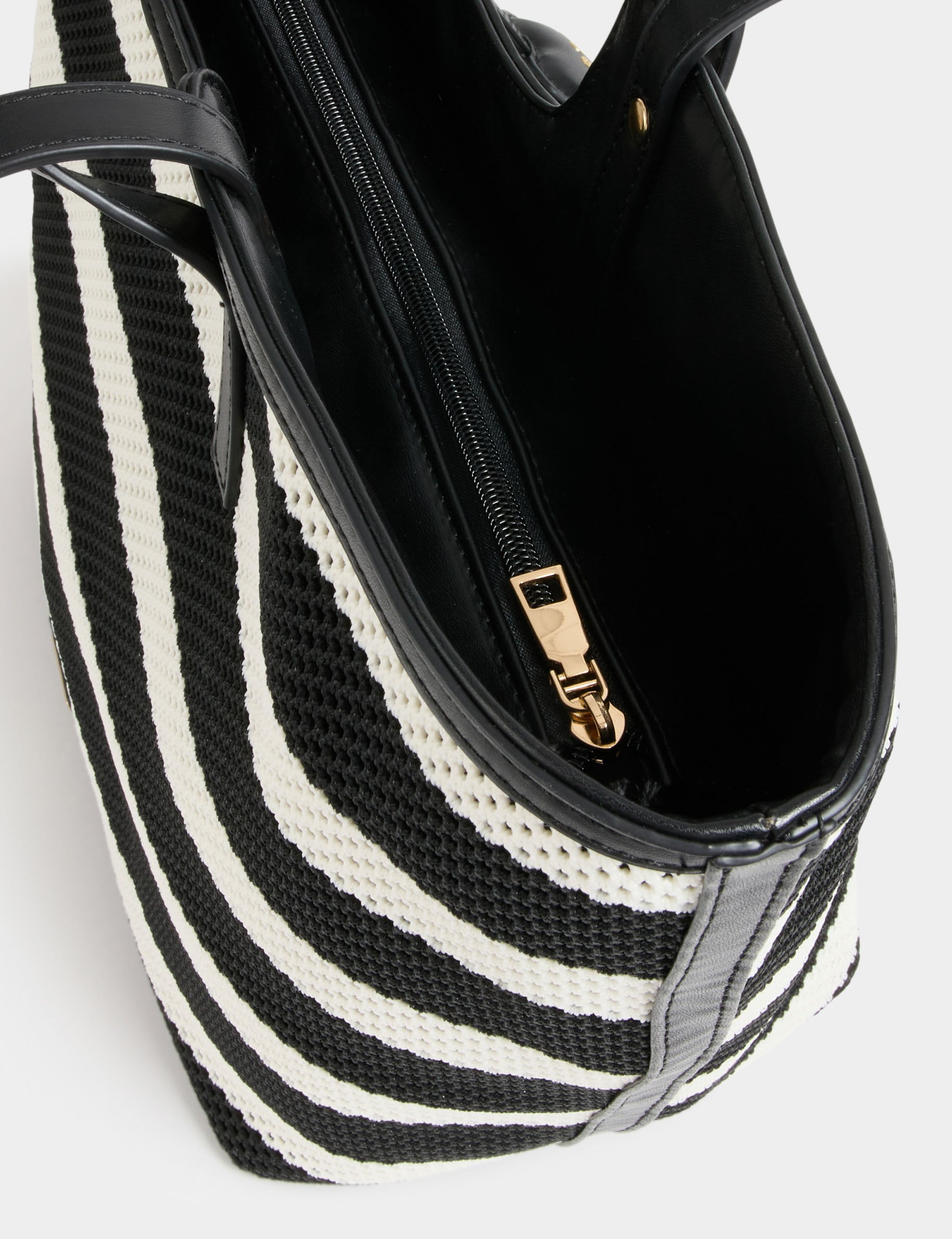 Bolso tote tejido blanco mujer
