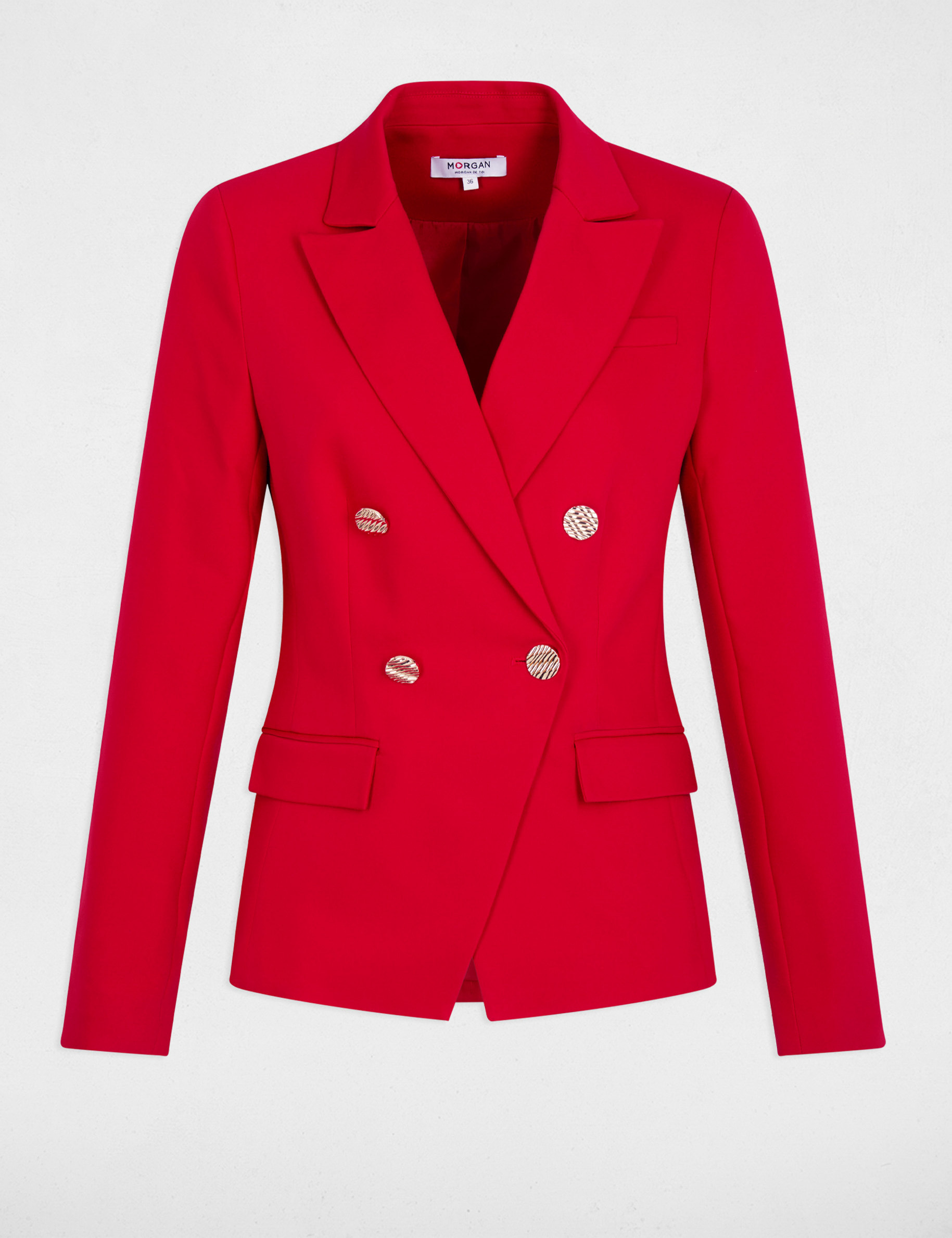 Americana doble botonadura rojo mujer