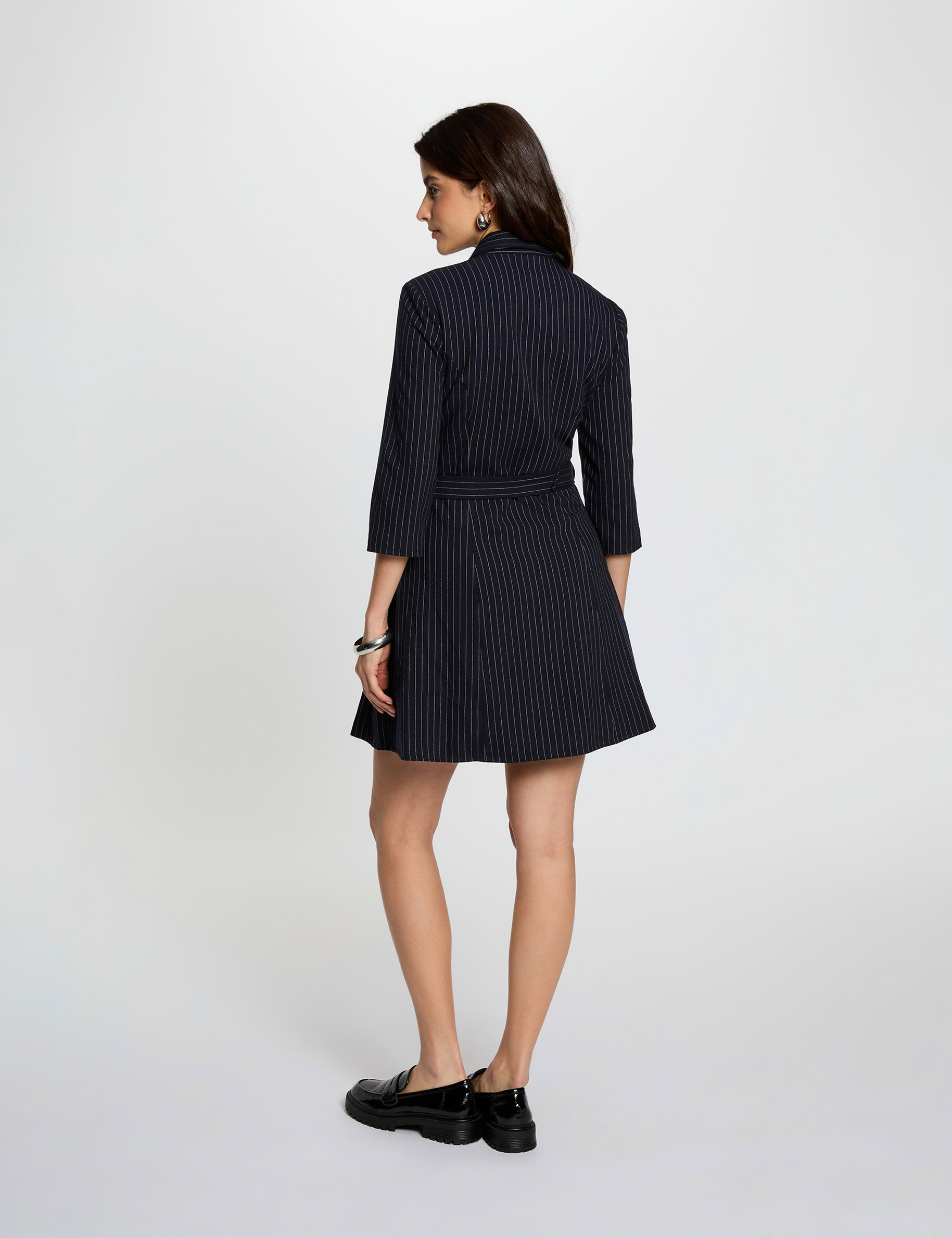 Vestido corto ajustado azul marino mujer