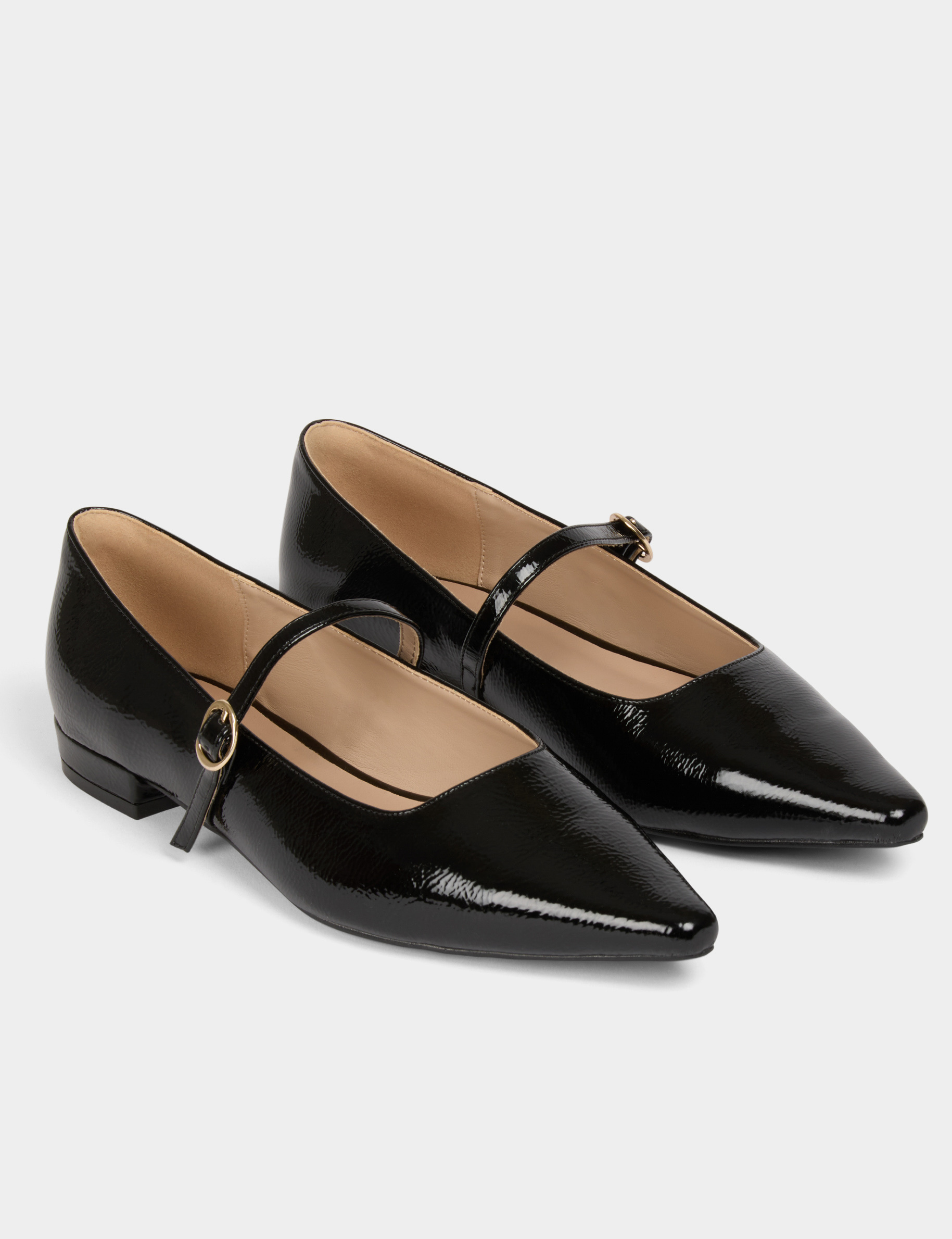 bailarinas plateadas de charol negro mujer Bailarinas plateadas de charol negro mujer