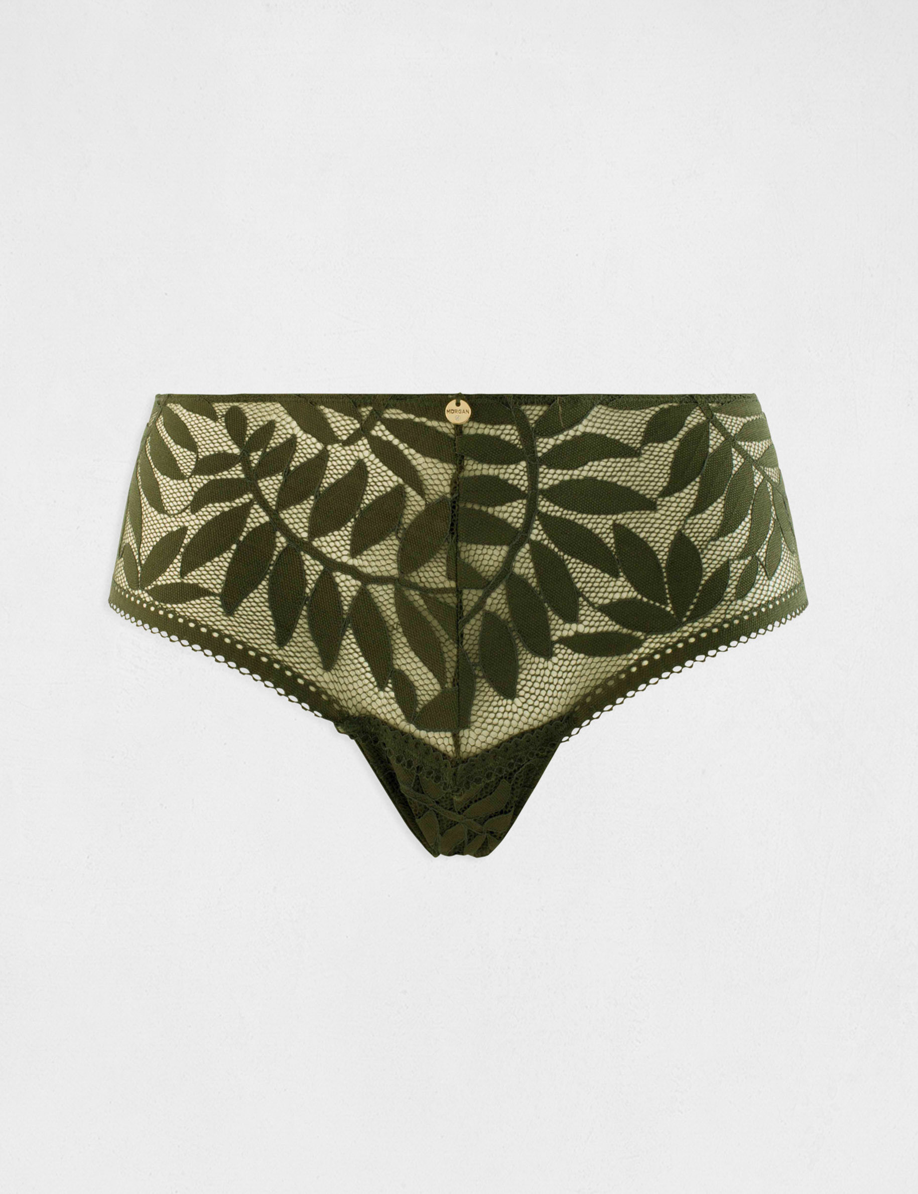 shorty de encaje verde caqui mujer Shorty de encaje verde caqui mujer