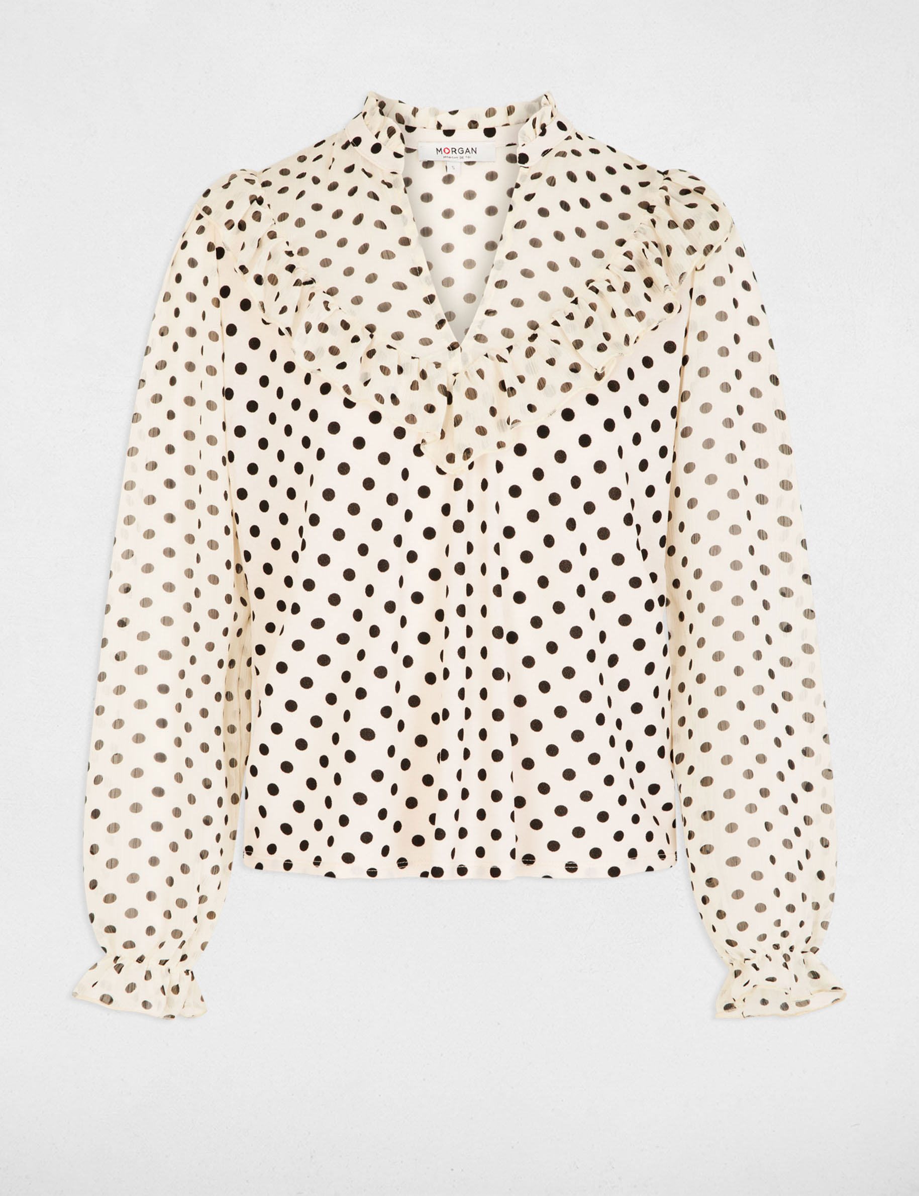 Camiseta de gasa con cuello en v blanco mujer