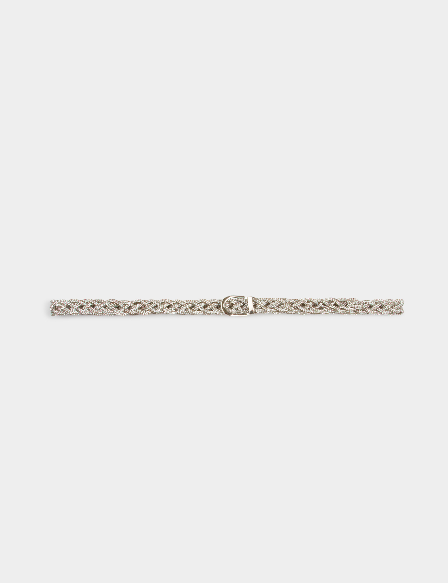 cinturon trenzado con strass couleur argent mujer Cinturón trenzado con strass couleur argent mujer