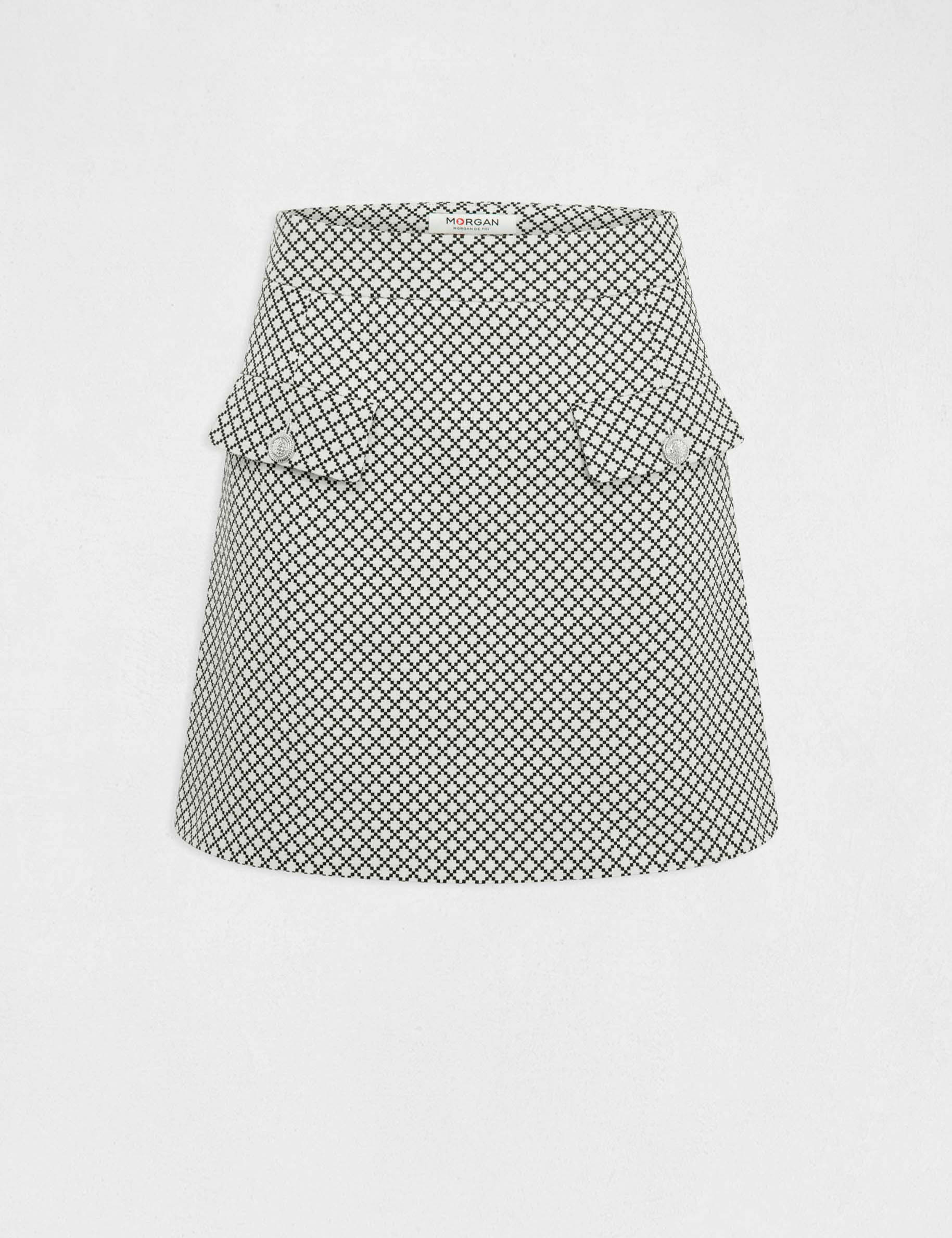 falda recta estampado geometrico crudo mujer Falda recta estampado geométrico crudo mujer