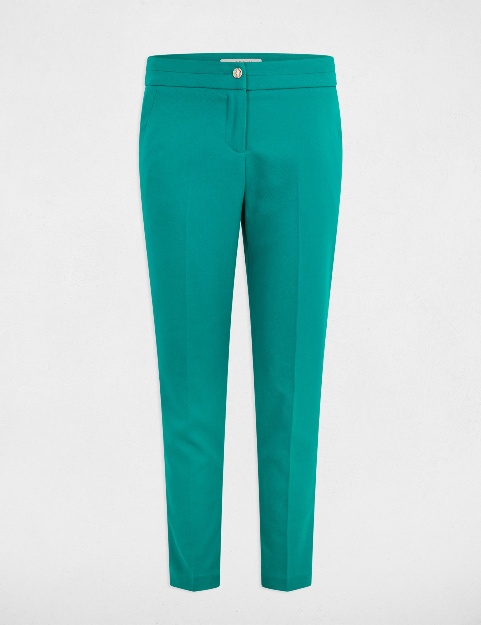pantalon cigarette azul turquesa mujer Pantalón cigarette azul turquesa mujer