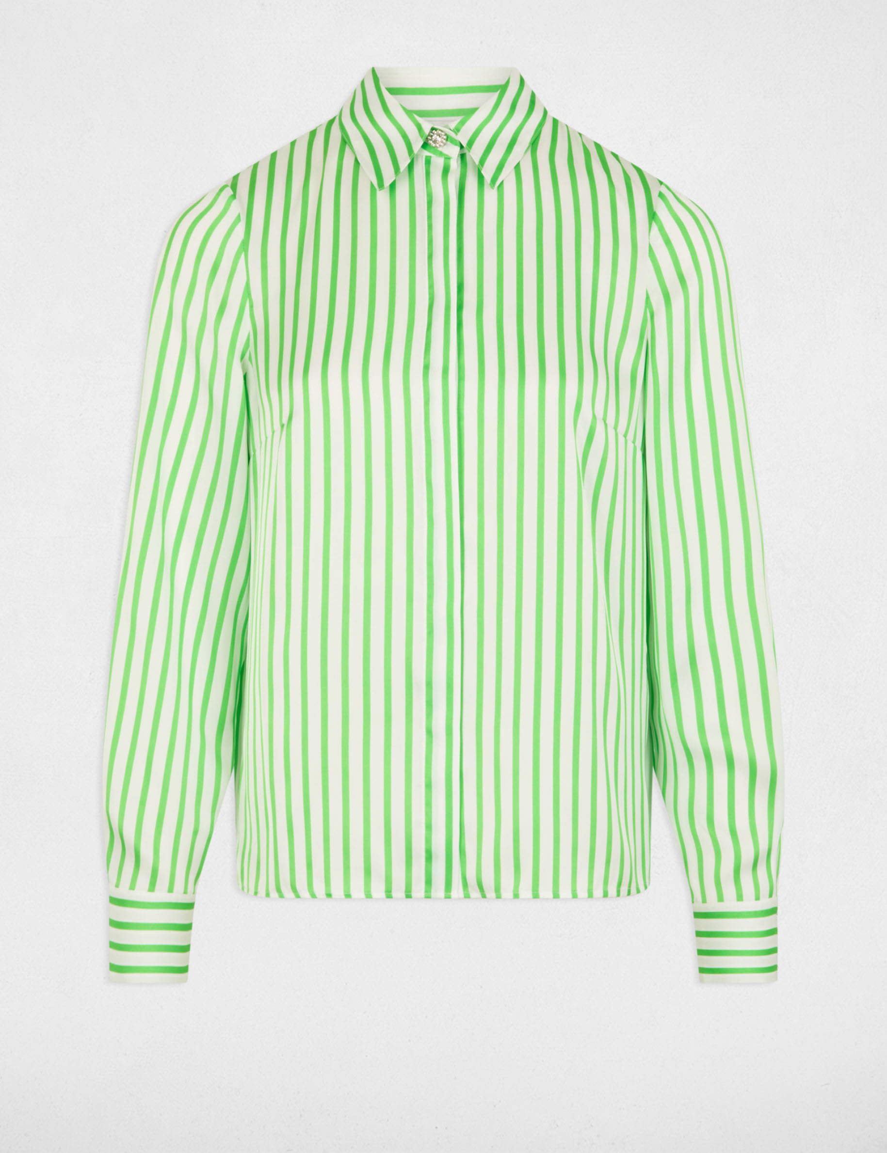 camisa manga larga rayas verde mujer Camisa manga larga rayas verde mujer