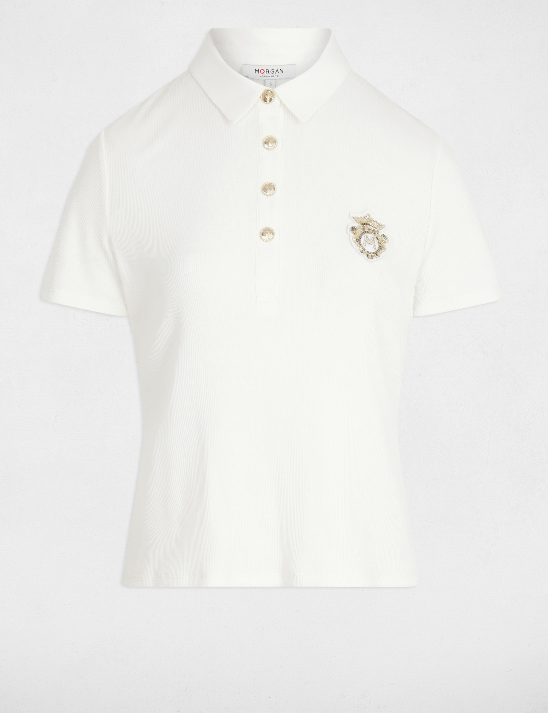Camiseta manga corta blanco mujer