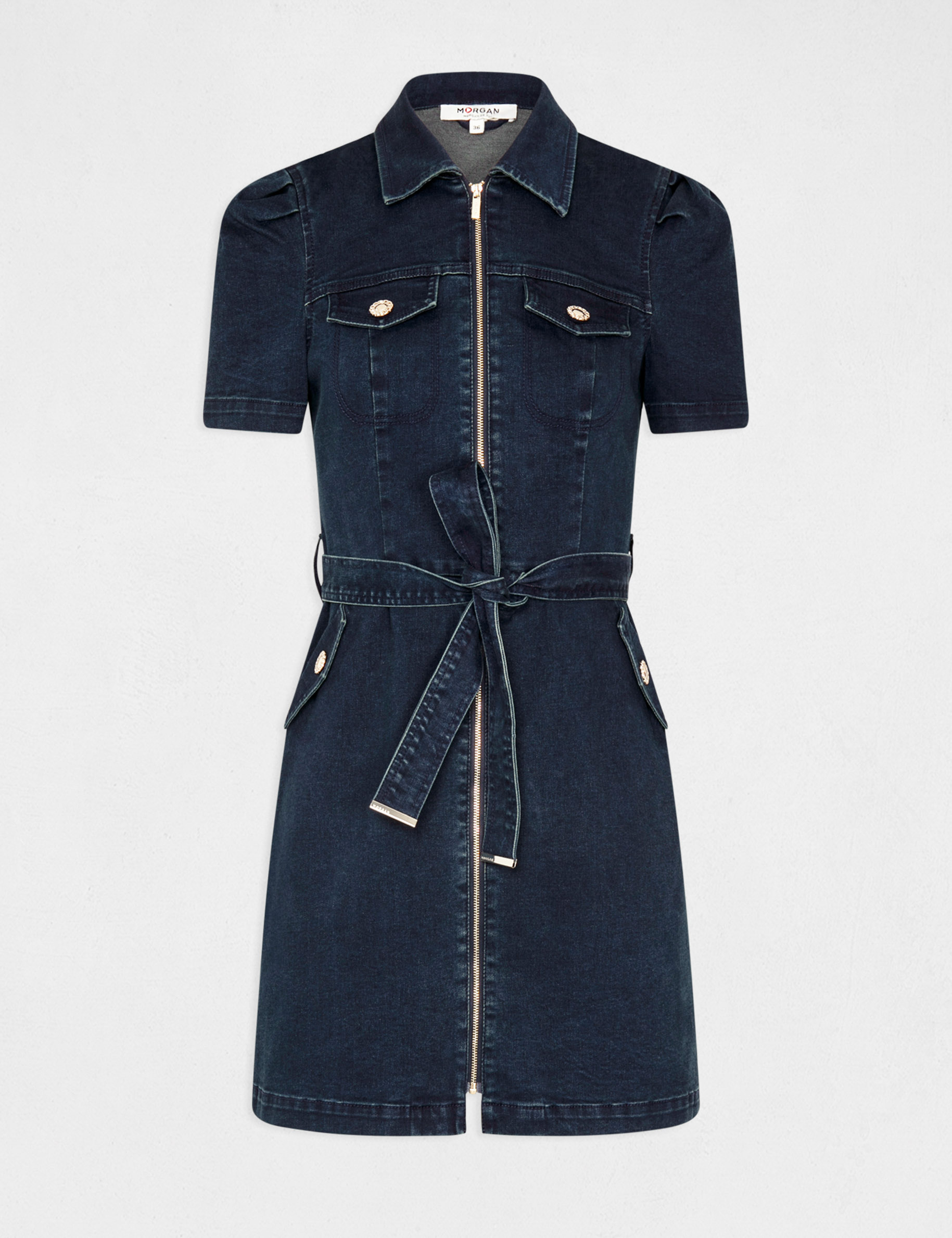 Vestido recto vaquero con cremallera vaquero sin tratar mujer Vestido recto vaquero con cremallera vaquero sin tratar mujer