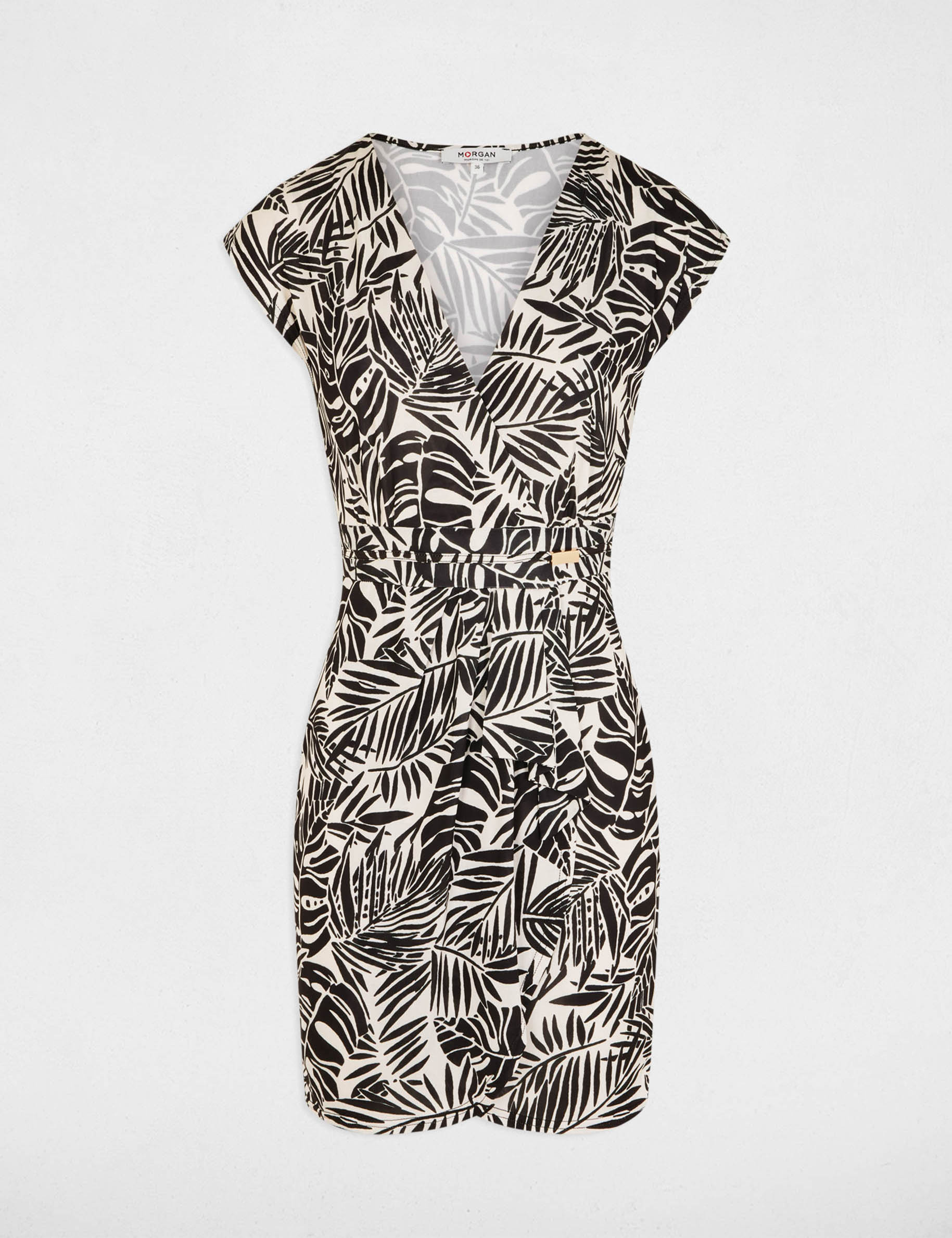 Vestido fluido con escote multicolor mujer