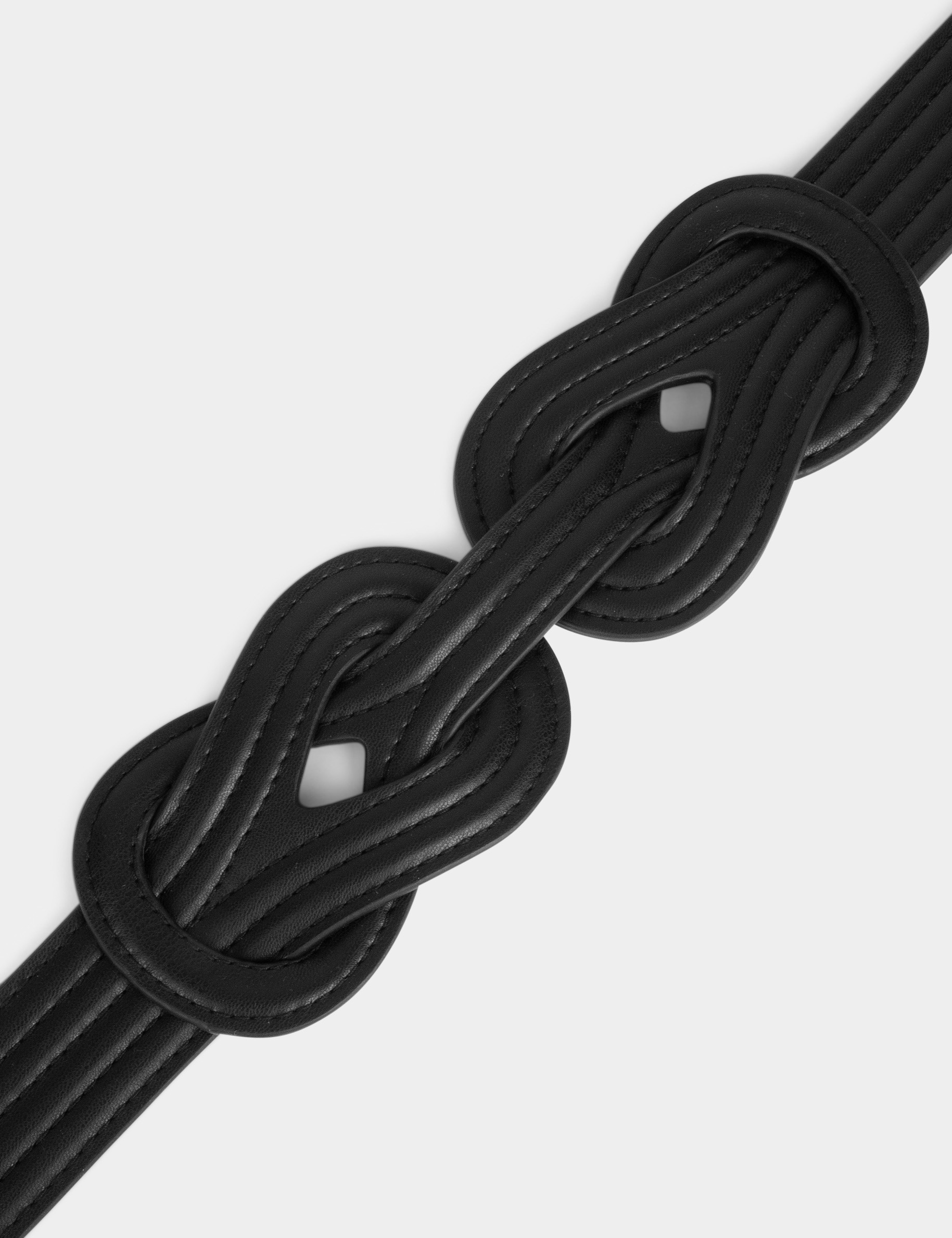 cinturon elastico con nudos negro mujer Cinturón elástico con nudos negro mujer