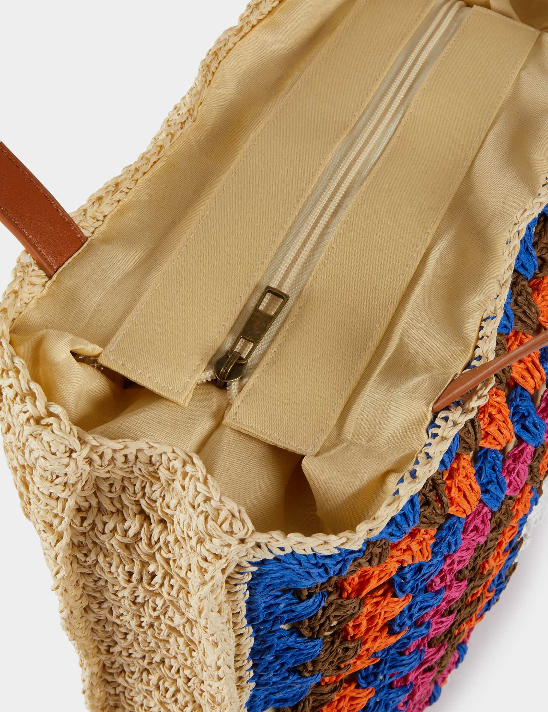bolso de la cesta efecto trenzado multico mujer Bolso de la cesta efecto trenzado multico mujer