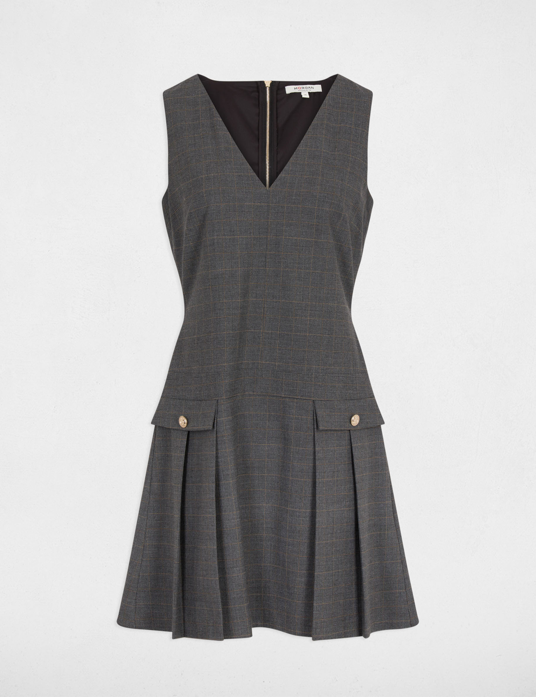 Vestido ajustado tipo pichi gris moyen mujer