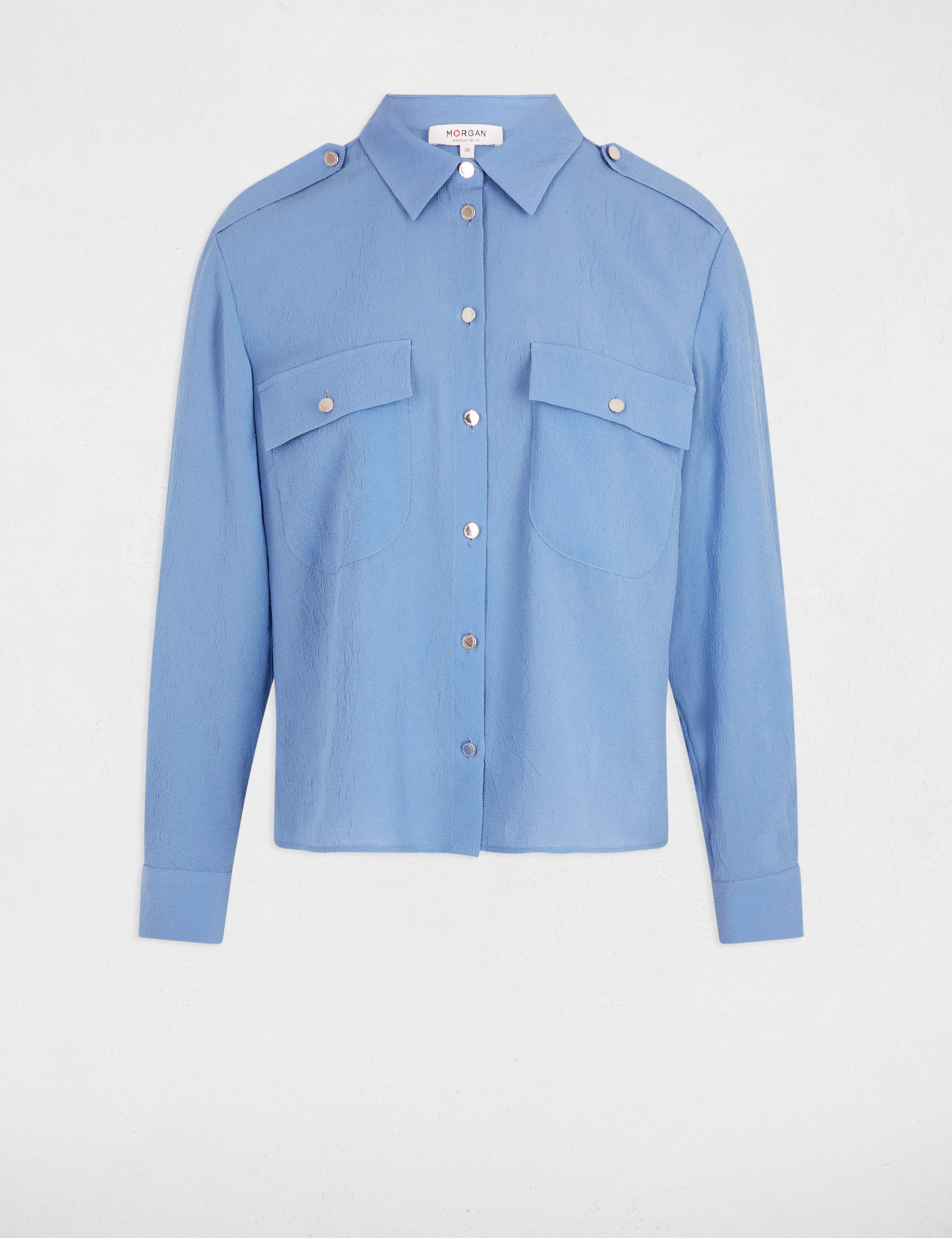 camisa manga larga bleu gris mujer Camisa manga larga bleu gris mujer