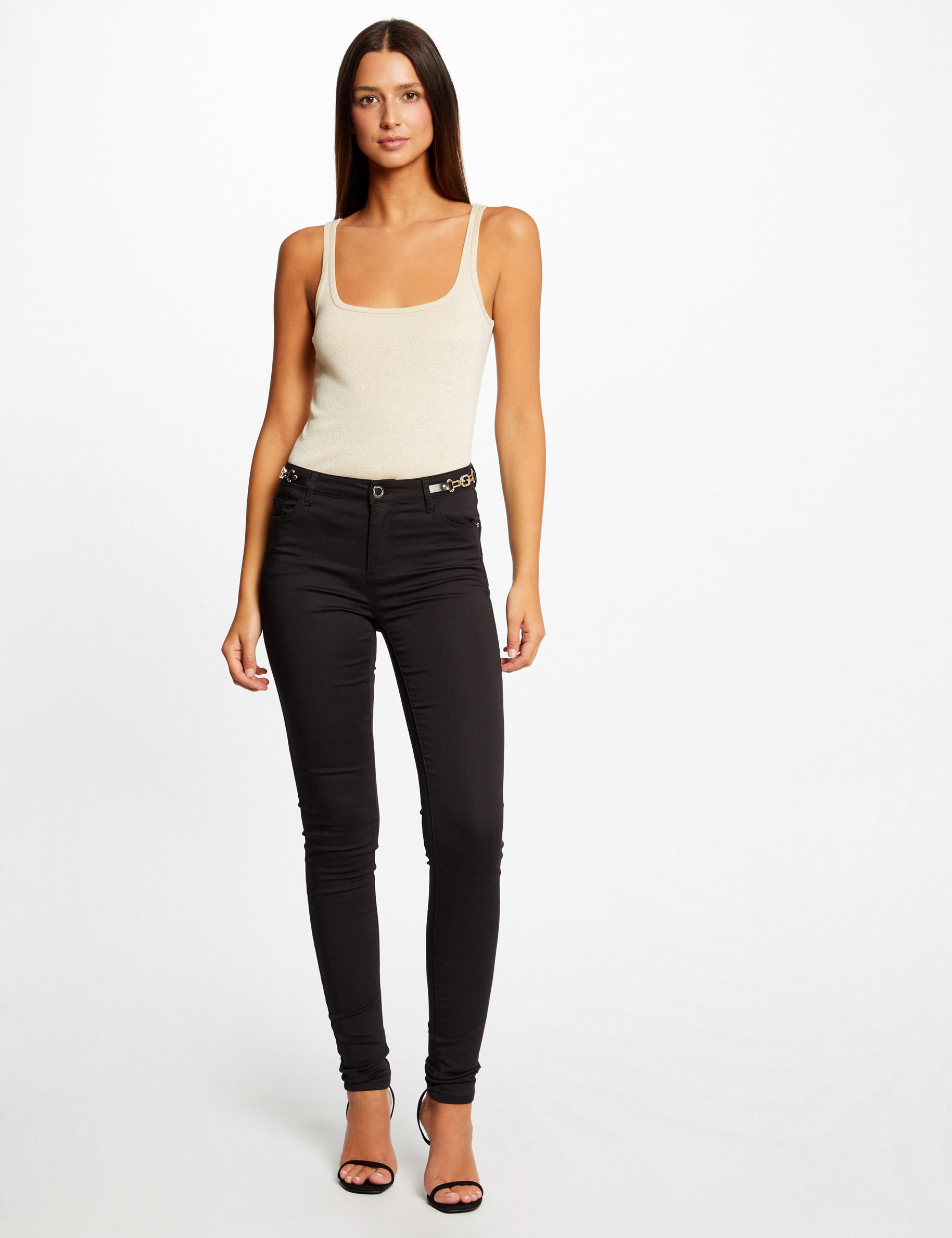 skinny con detalles de cadena negro | Morgan