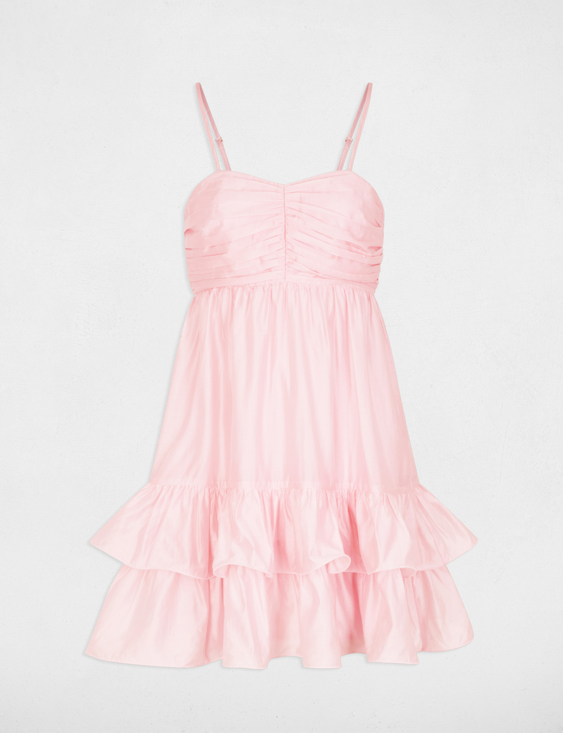 Vestido corto de tul rosa pastel mujer