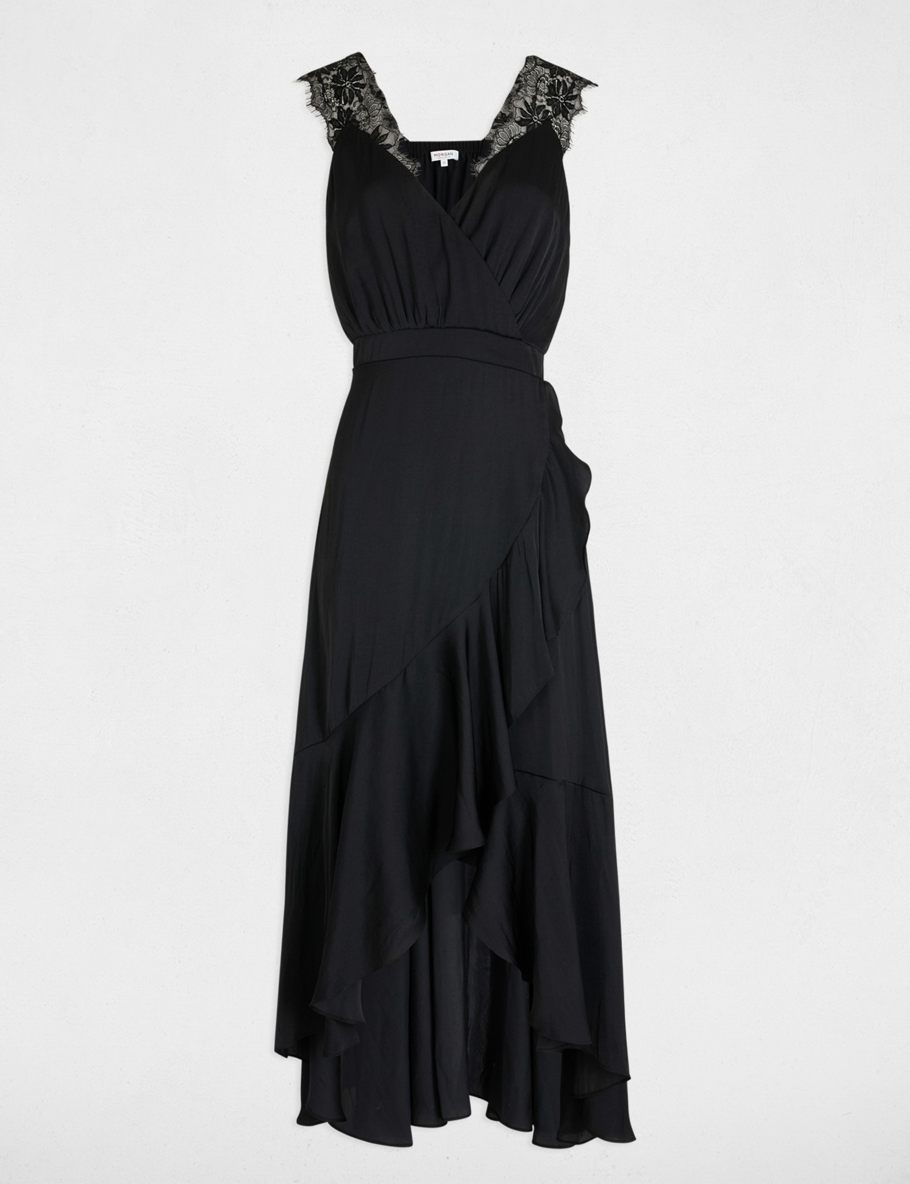 vestido largo recto holgado negro mujer Vestido largo recto holgado negro mujer