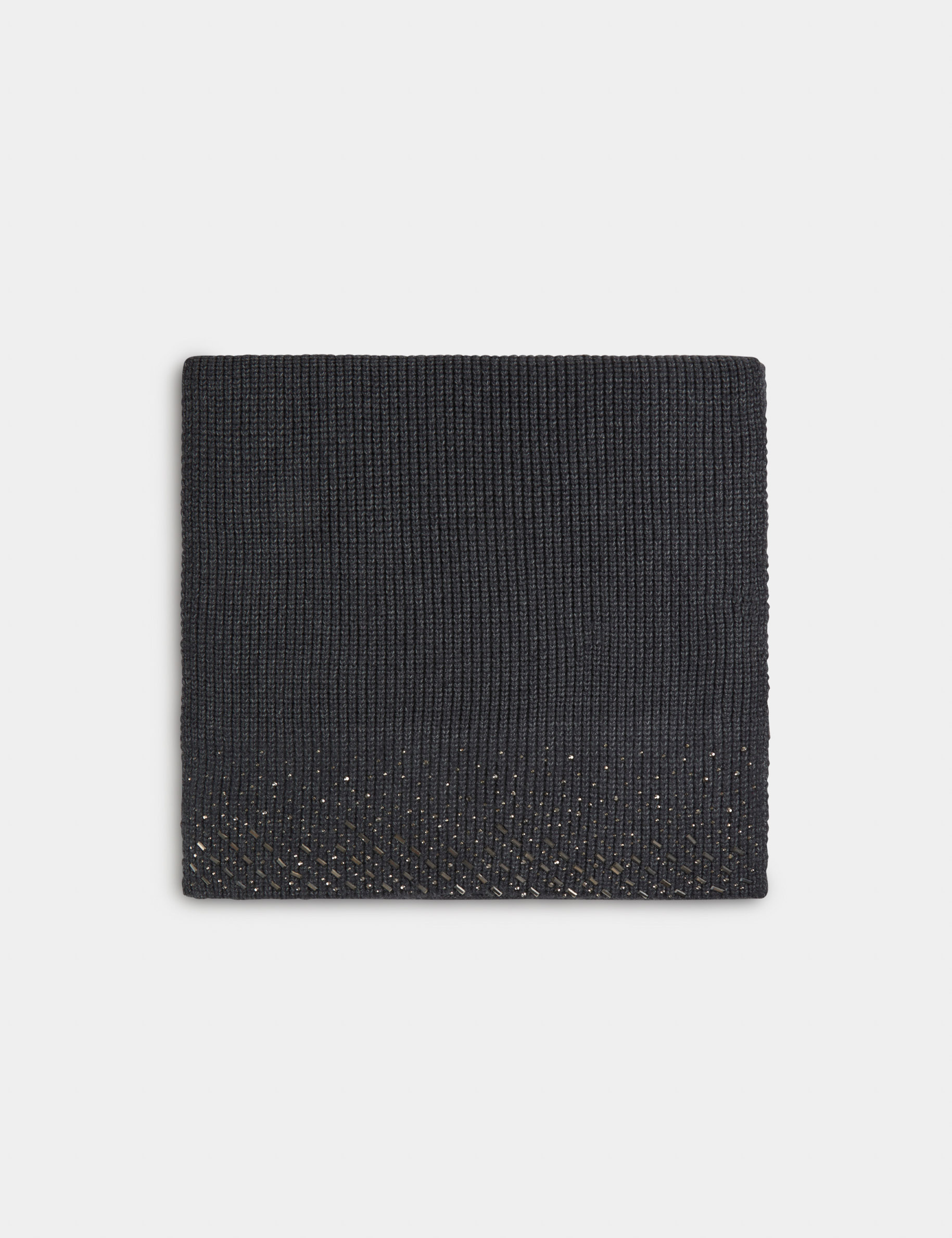 bufunda de punto con strass gris moyen mujer Bufunda de punto con strass gris moyen mujer
